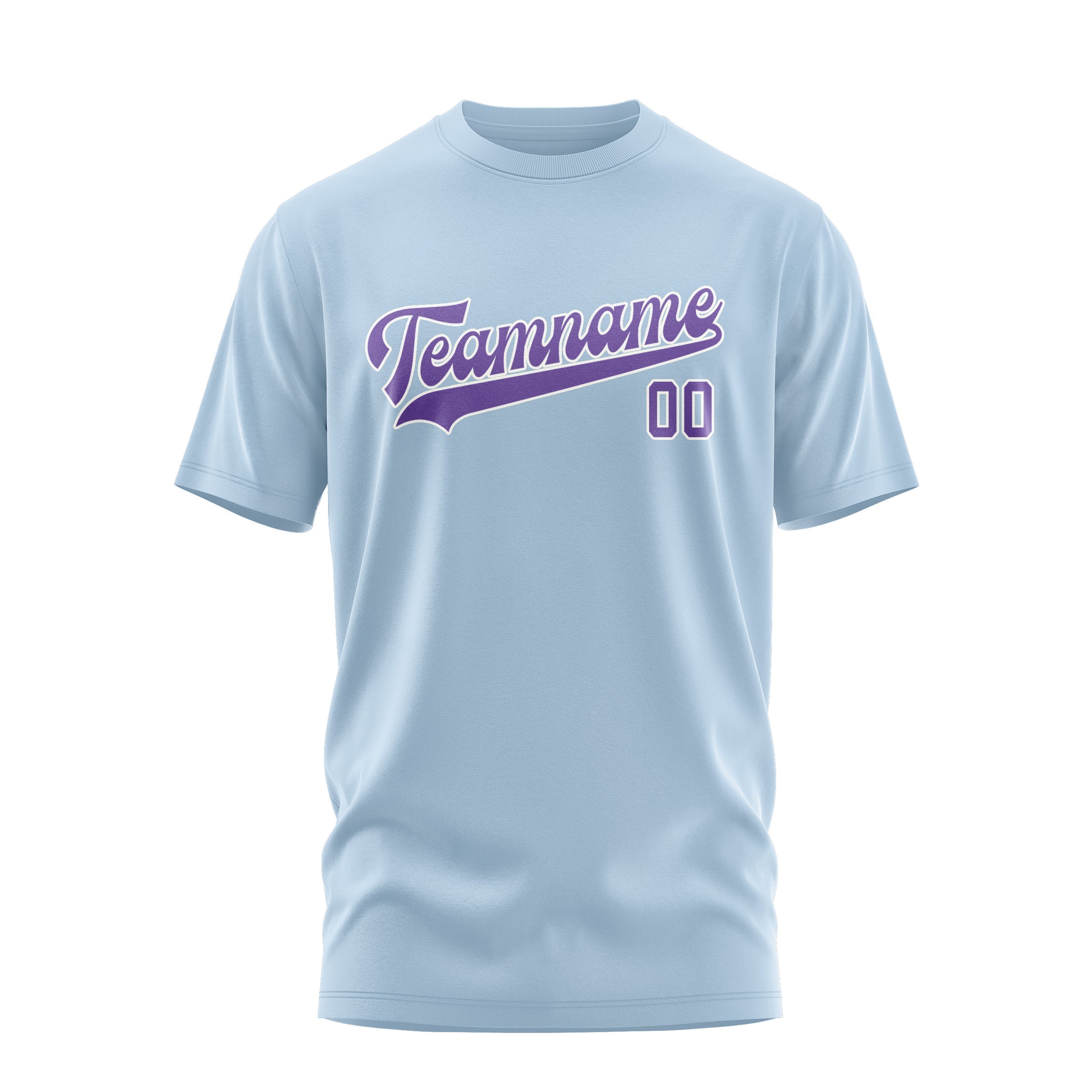 Custom Light Blue Light Purple T-Shirt