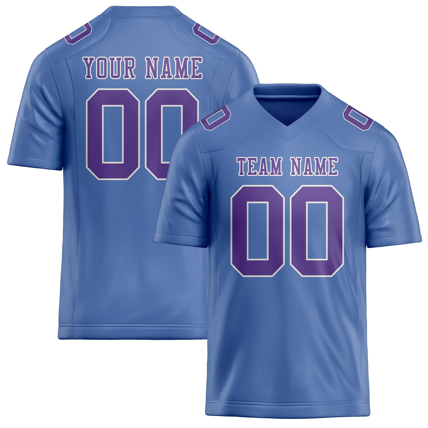 Custom Light Blue Light Purple Football Jersey