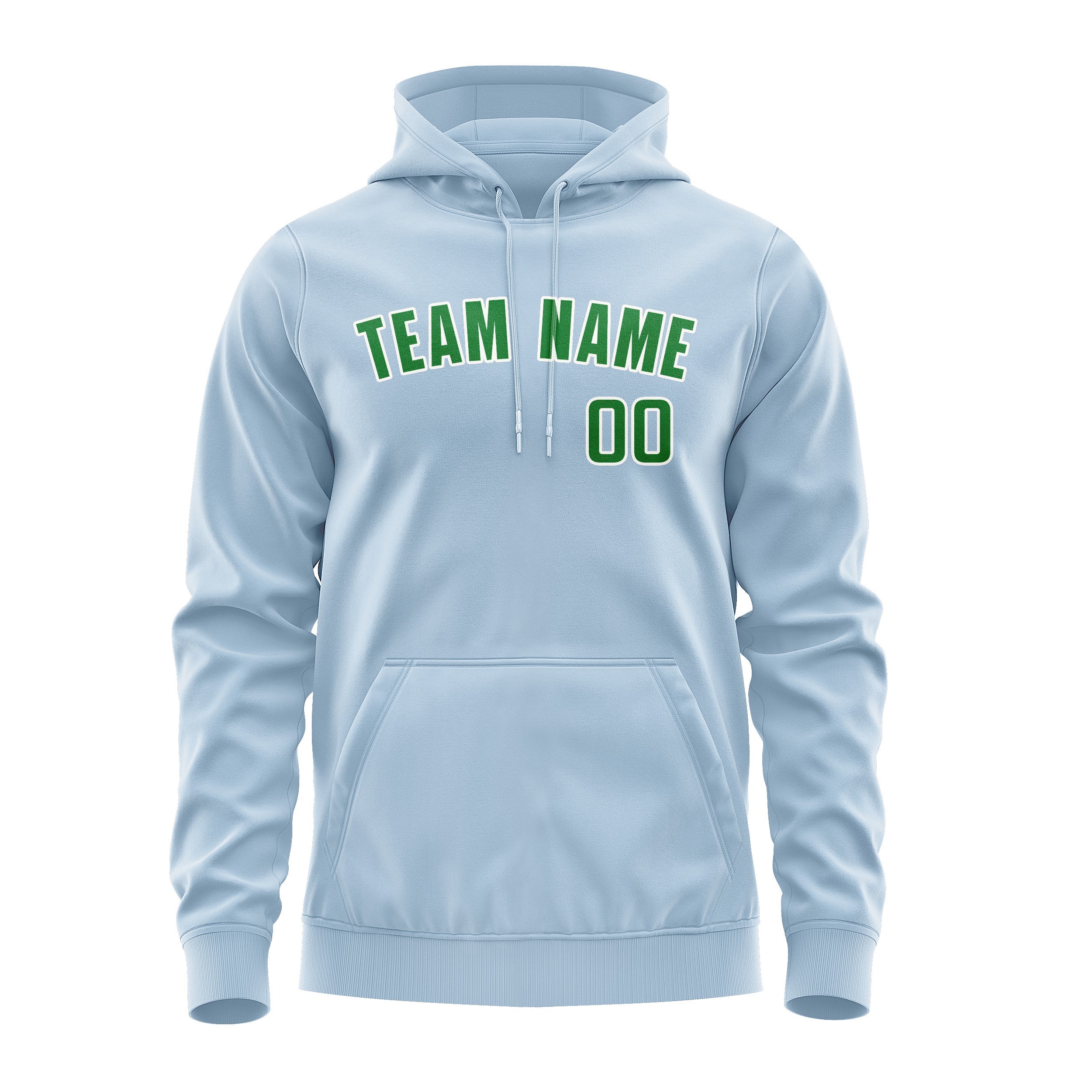 Custom Light Blue Emerald Green Hoodie
