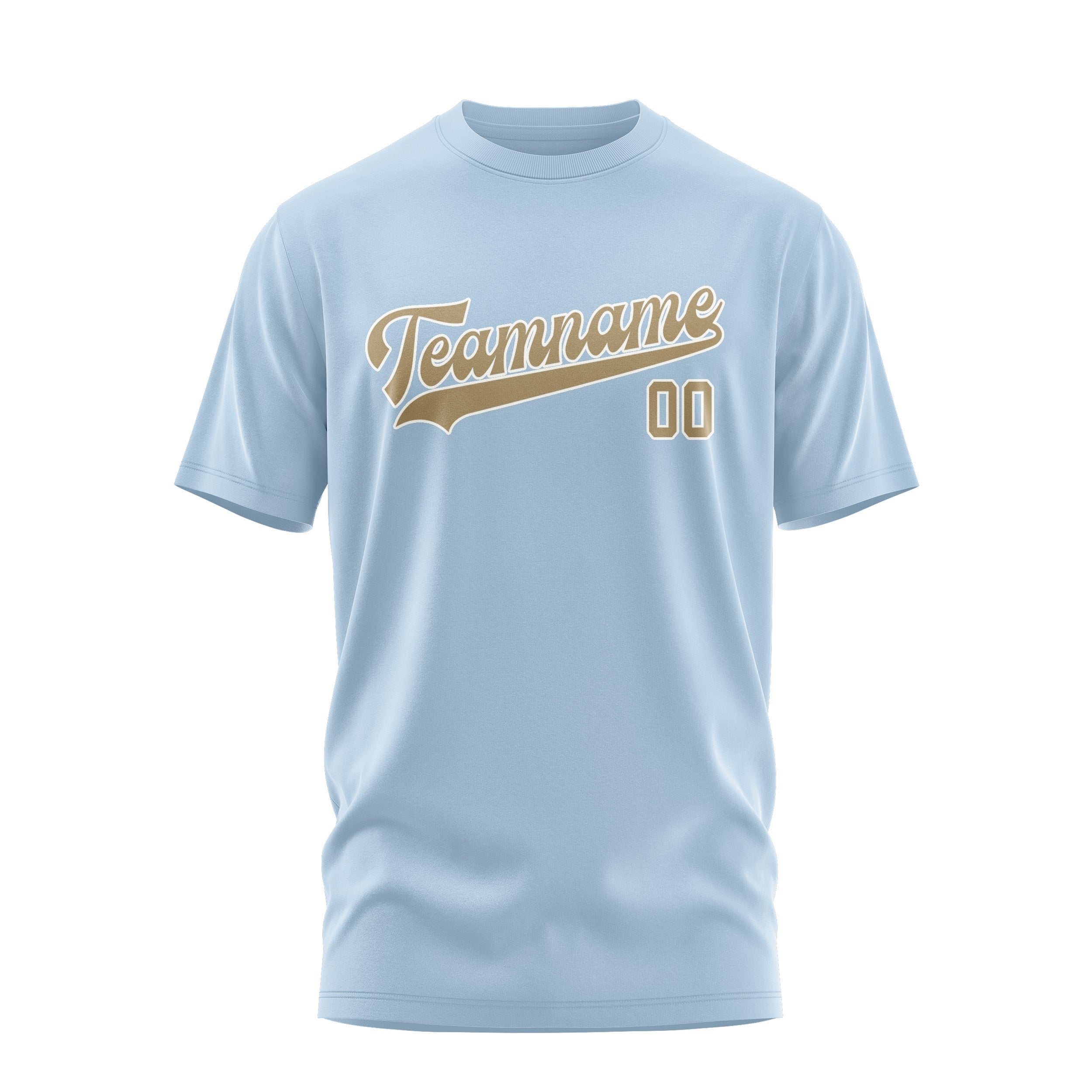 Custom Light Blue Light Khaki T-Shirt