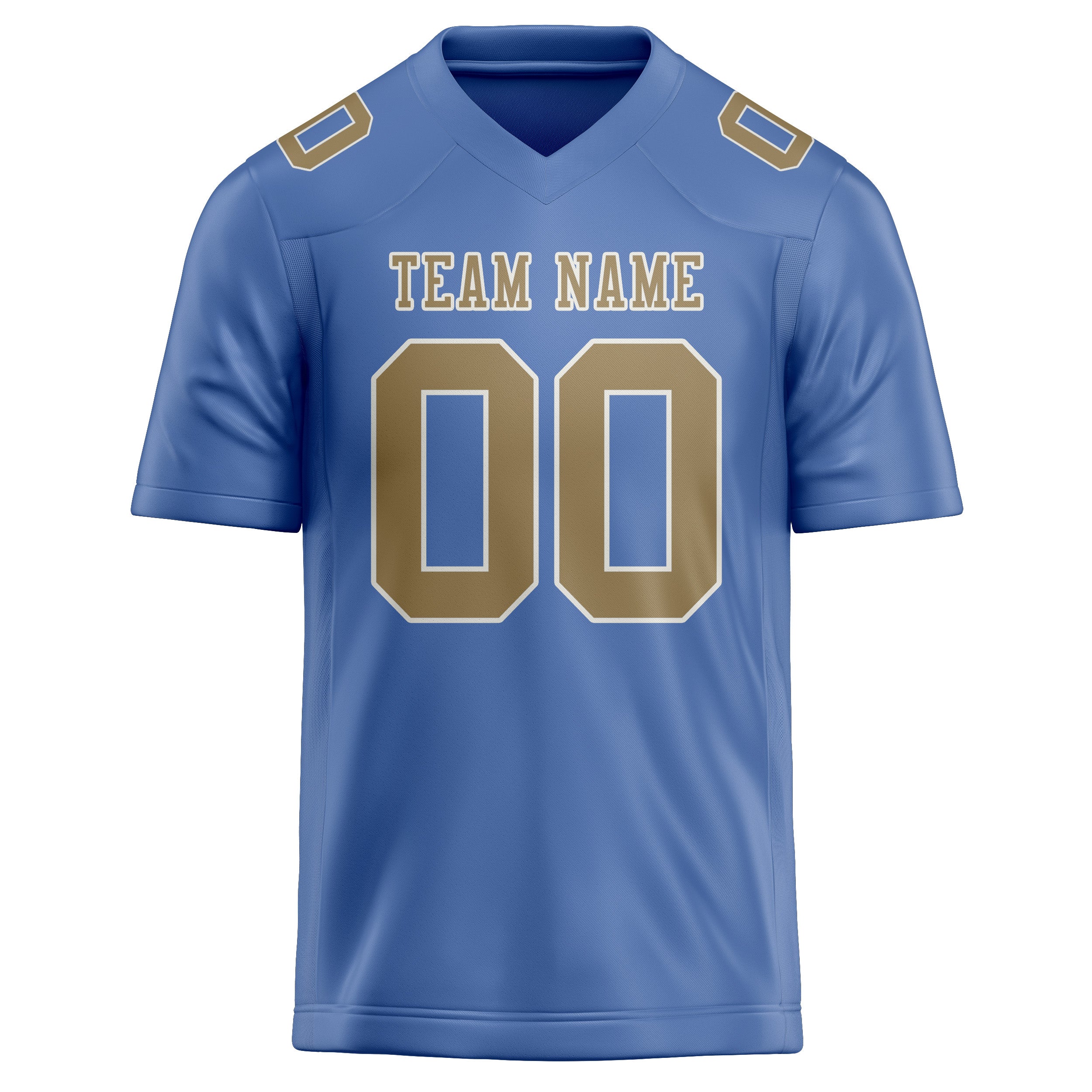 Custom Light Blue Light Khaki Football Jersey
