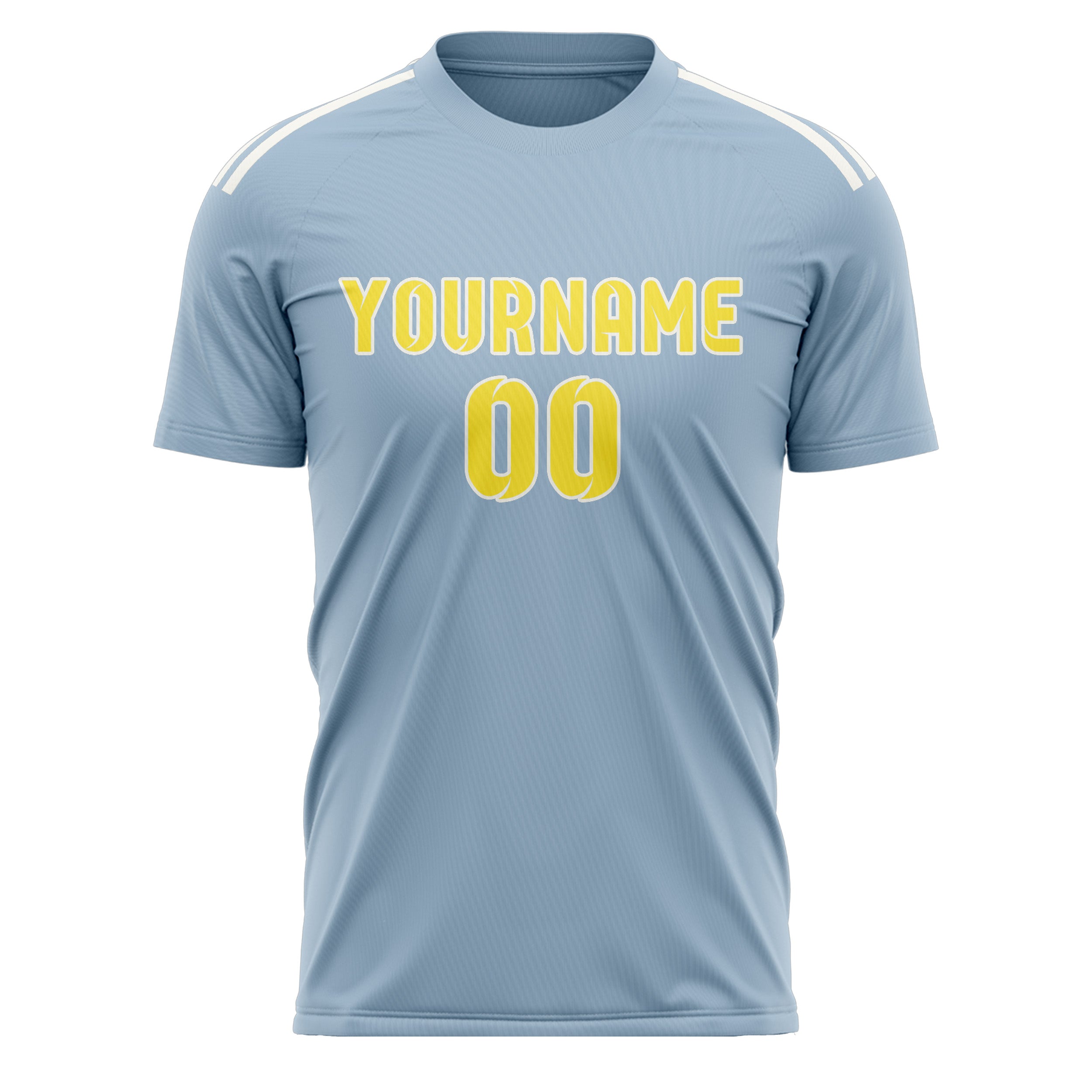 Custom Light Blue Light Yellow Soccer Jersey