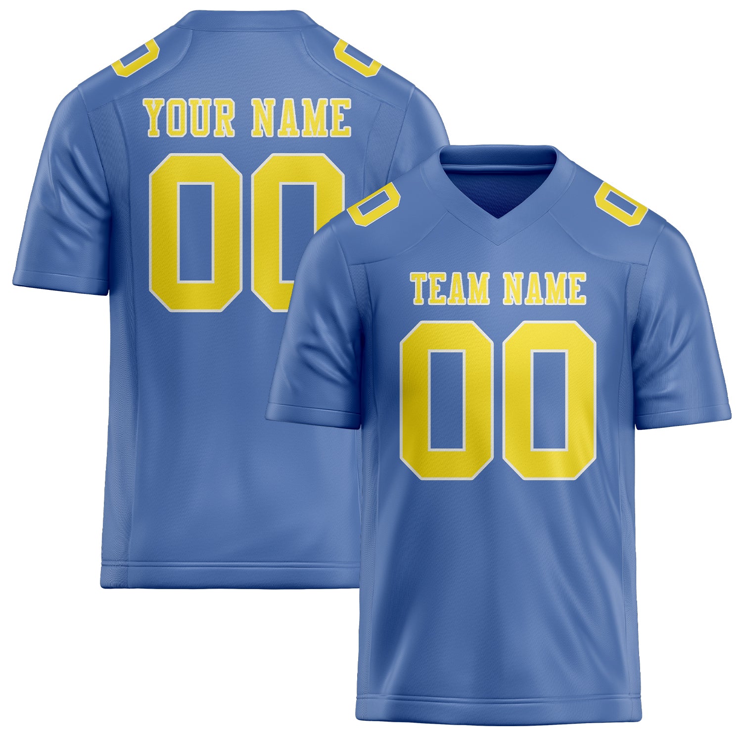 Custom Light Blue Light Yellow Football Jersey
