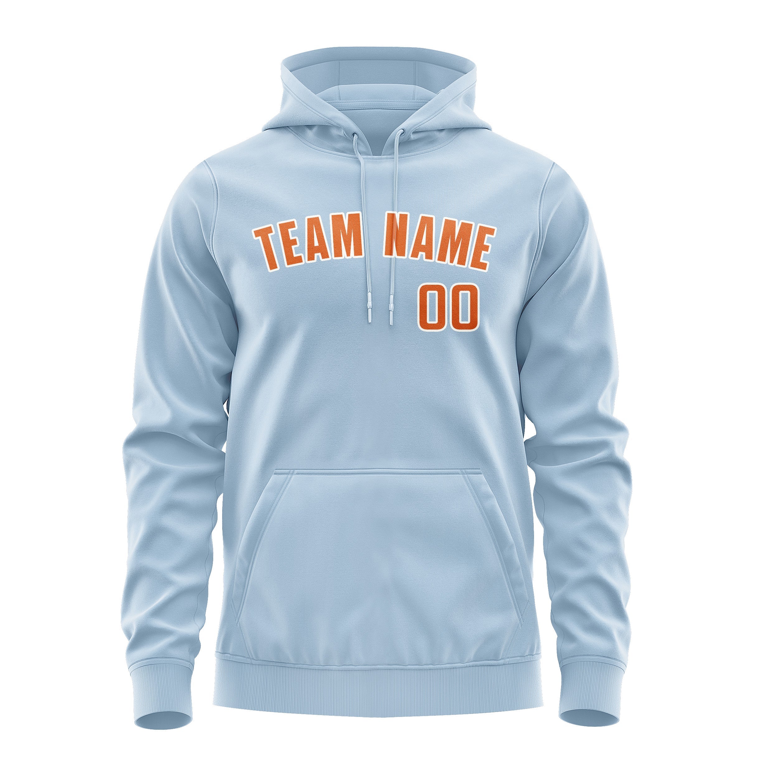 Custom Light Blue Orange Hoodie
