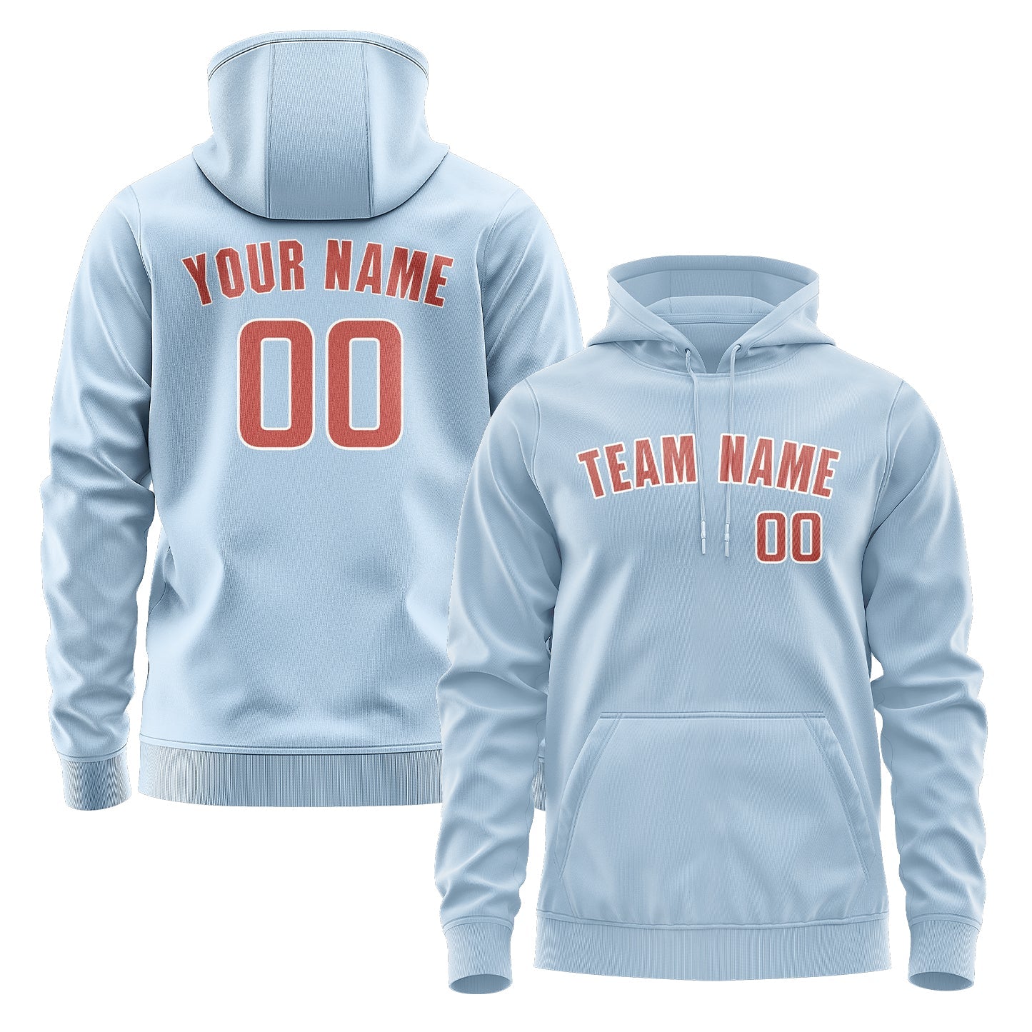 Custom Light Blue Copper Rose Hoodie