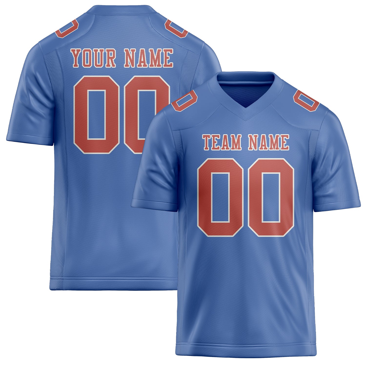 Custom Light Blue Copper Rose Football Jersey