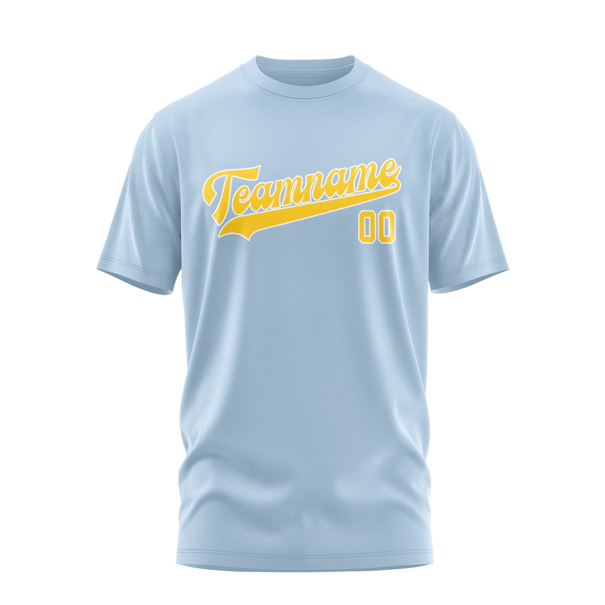 Custom Light Blue Gold T-Shirt