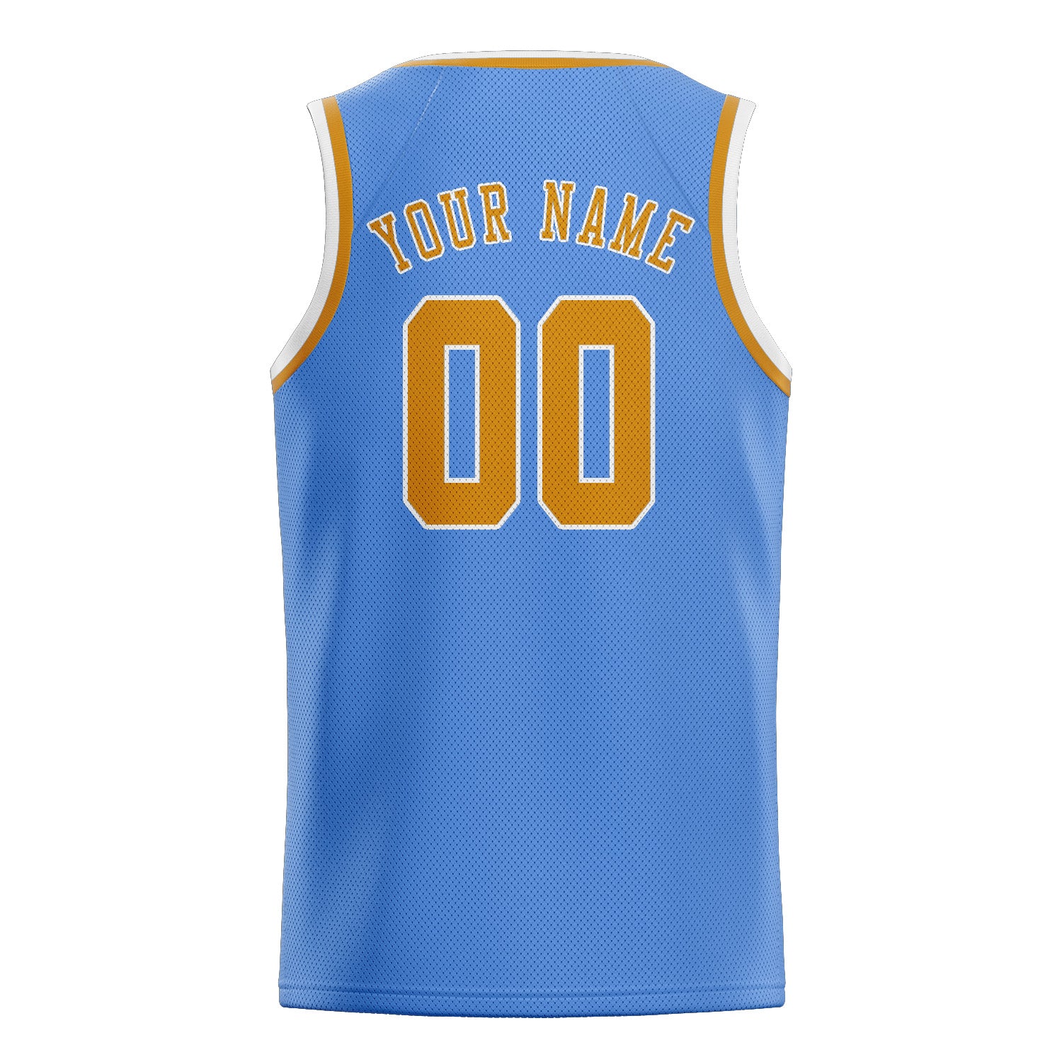 Custom Light Blue Yellow Basketball Jersey