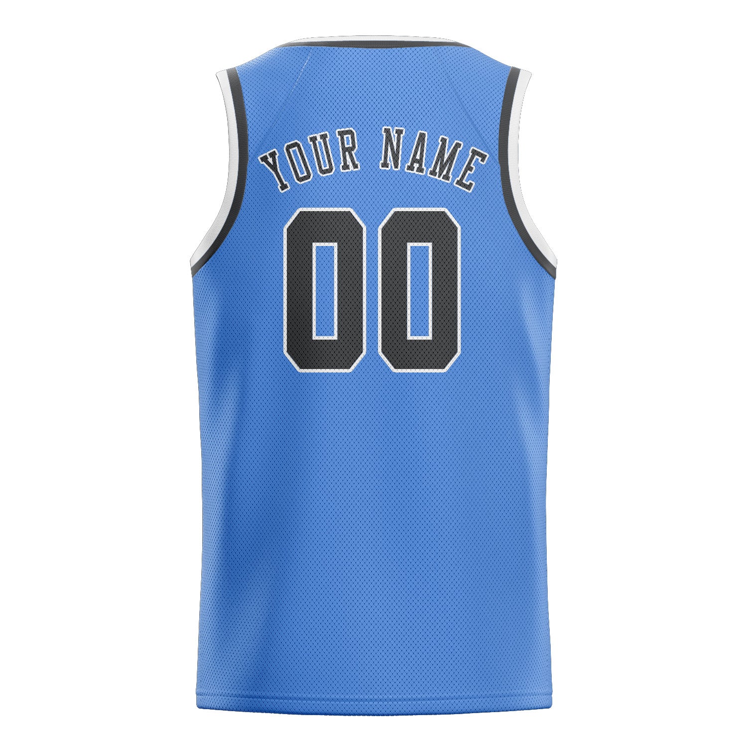 Custom Light Blue Dark Grey Basketball Jersey