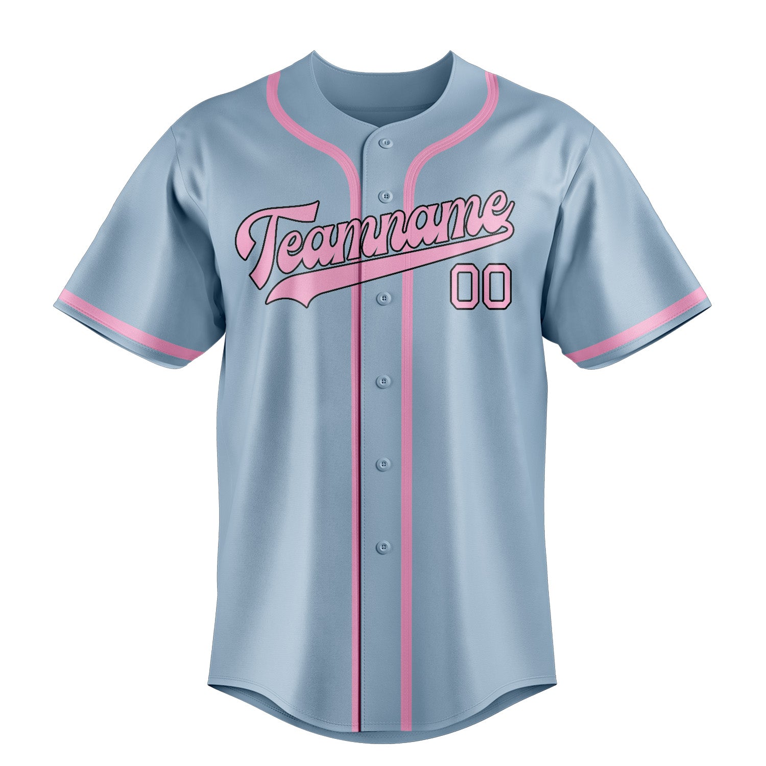 Custom Light Blue Light Pink Baseball Jersey