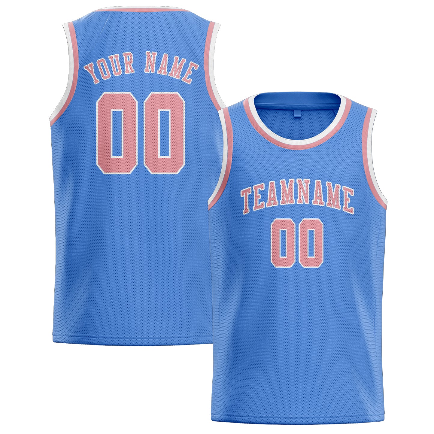 Custom Light Blue Light Pink Basketball Jersey