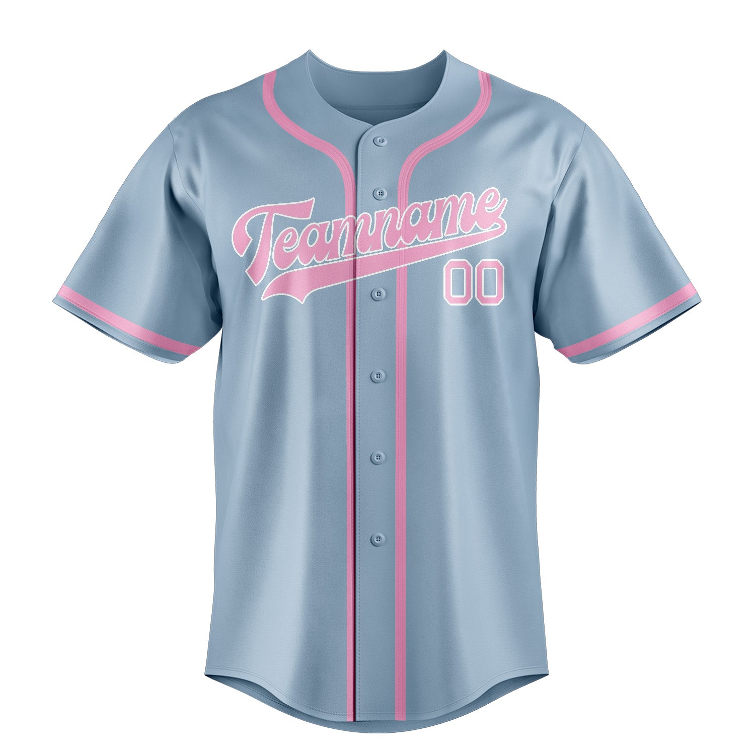 Custom Light Blue Light Pink Baseball Jersey