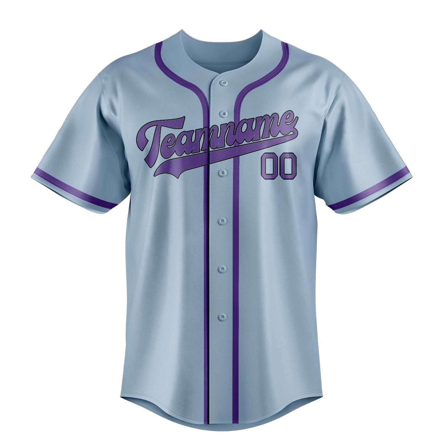 Custom Light Blue Light Purple Baseball Jersey