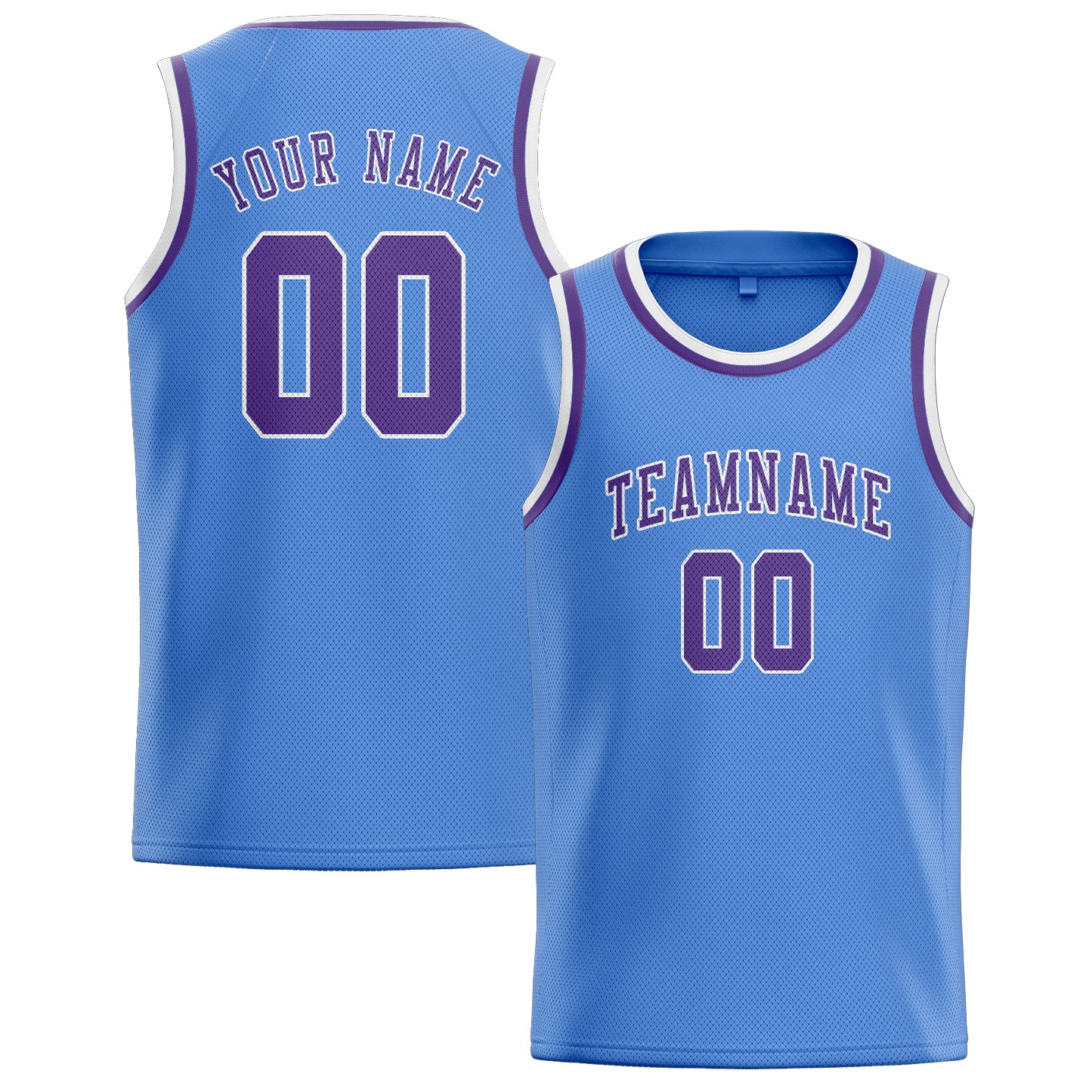 Custom Light Blue Light Purple Basketball Jersey