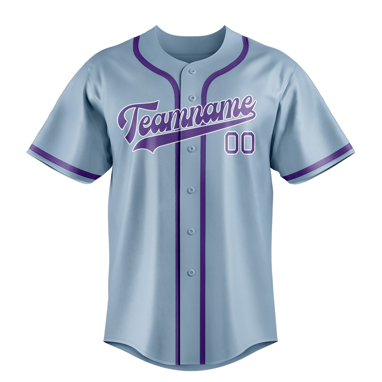 Custom Light Blue Light Purple Baseball Jersey