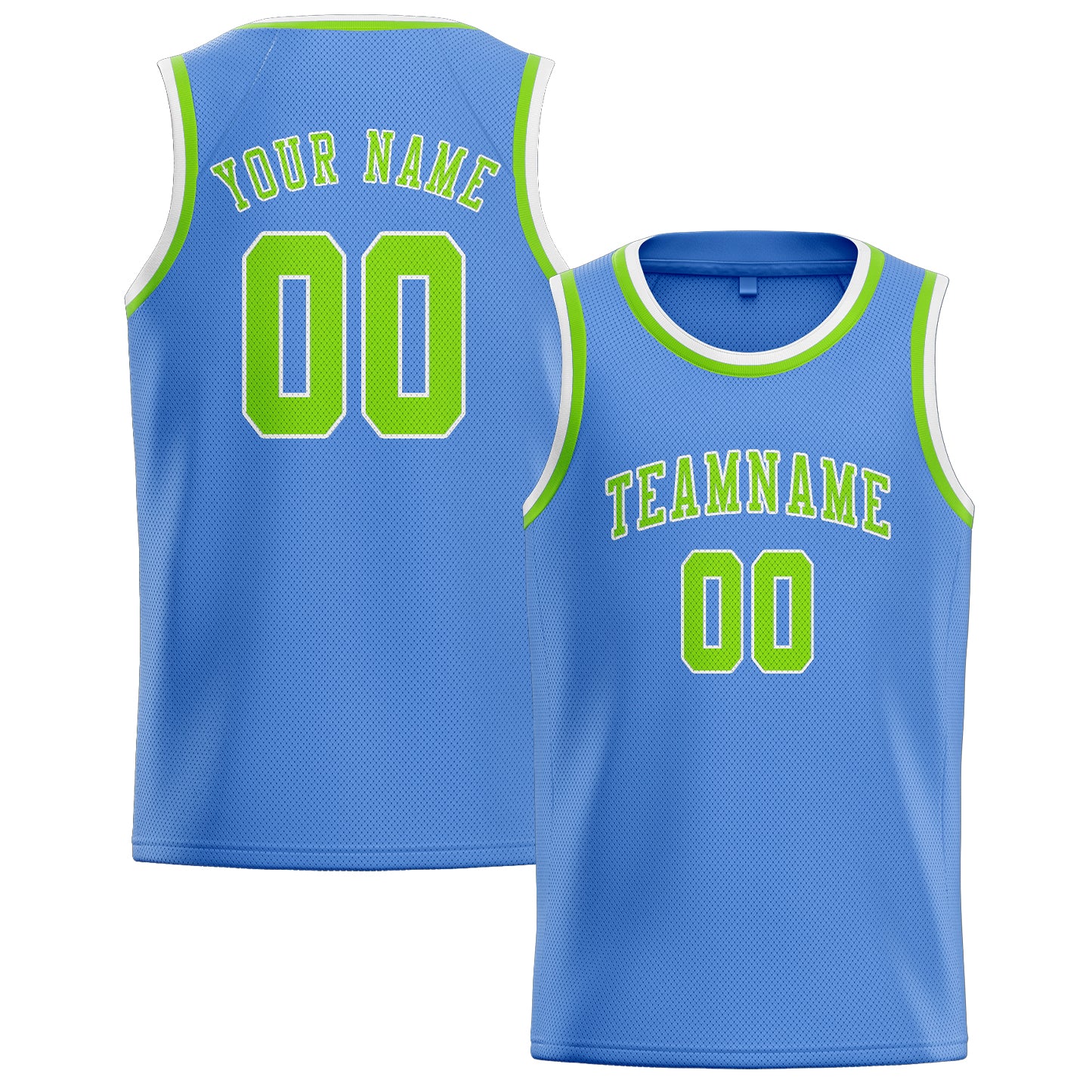Custom Light Blue Emerald Green Basketball Jersey