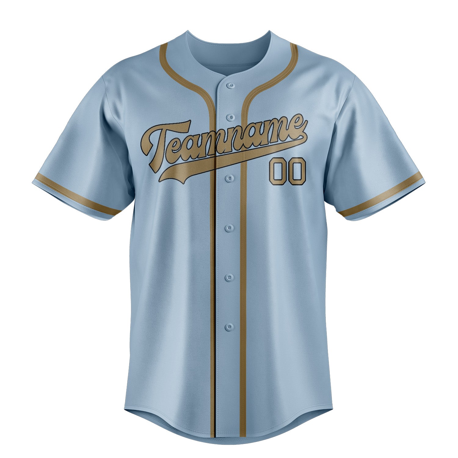 Custom Light Blue Light Khaki Baseball Jersey