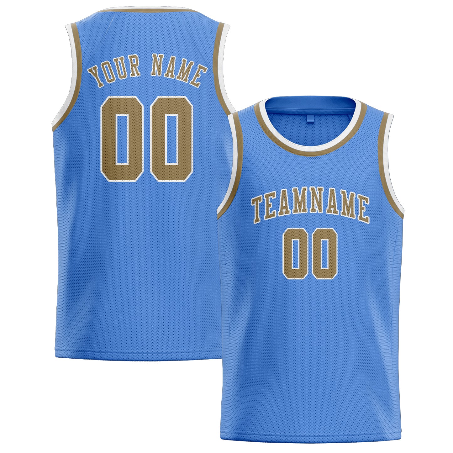Custom Light Blue Light Khaki Basketball Jersey