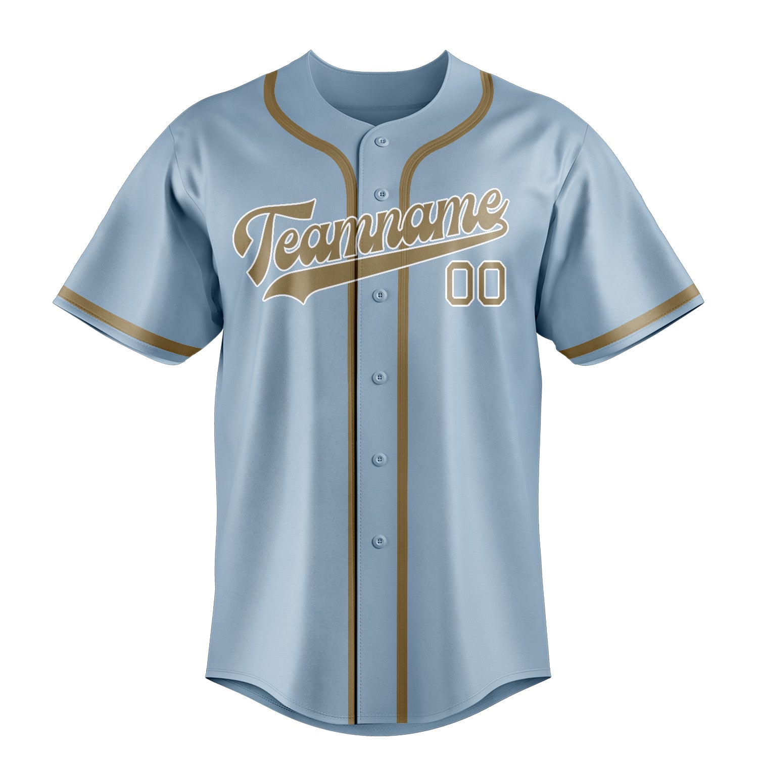 Custom Light Blue Light Khaki Baseball Jersey