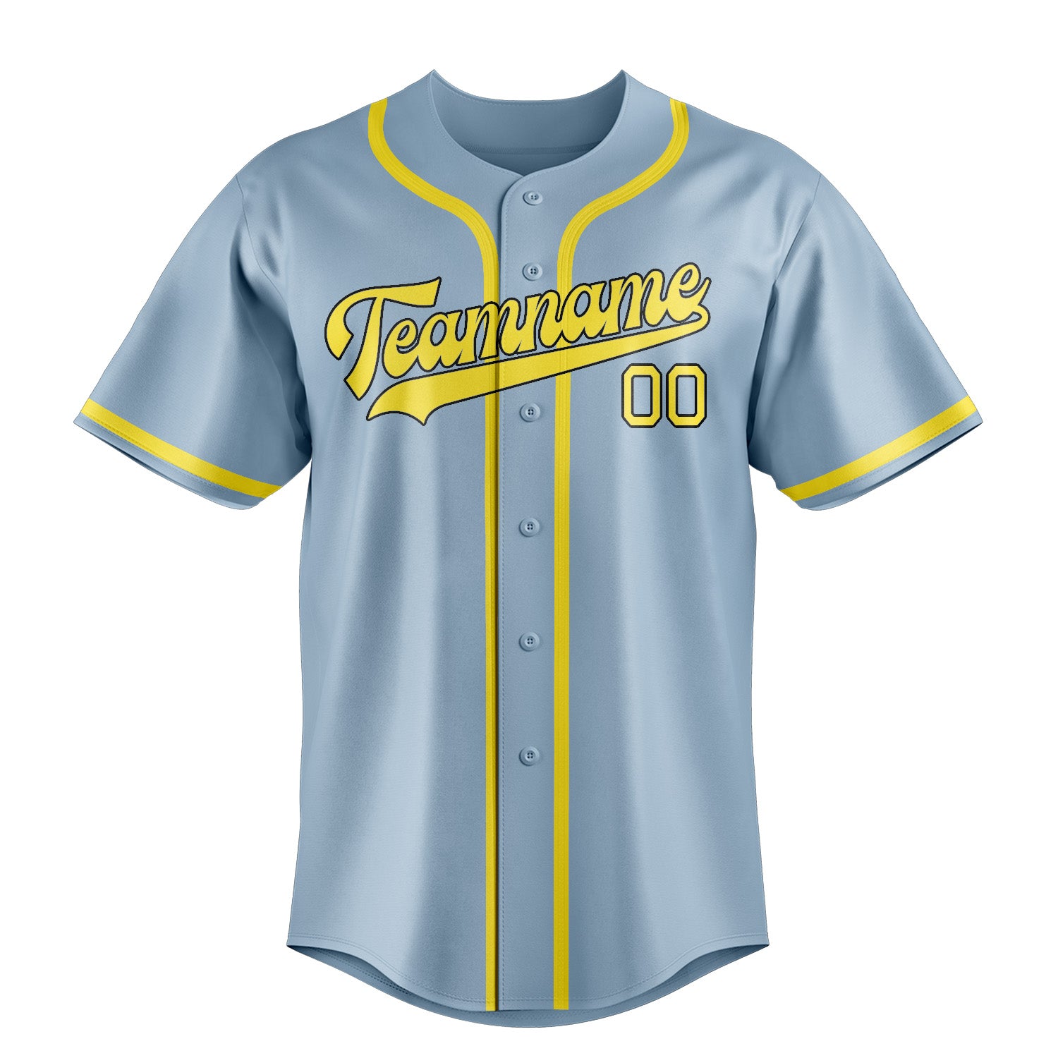 Custom Light Blue Light Yellow Baseball Jersey