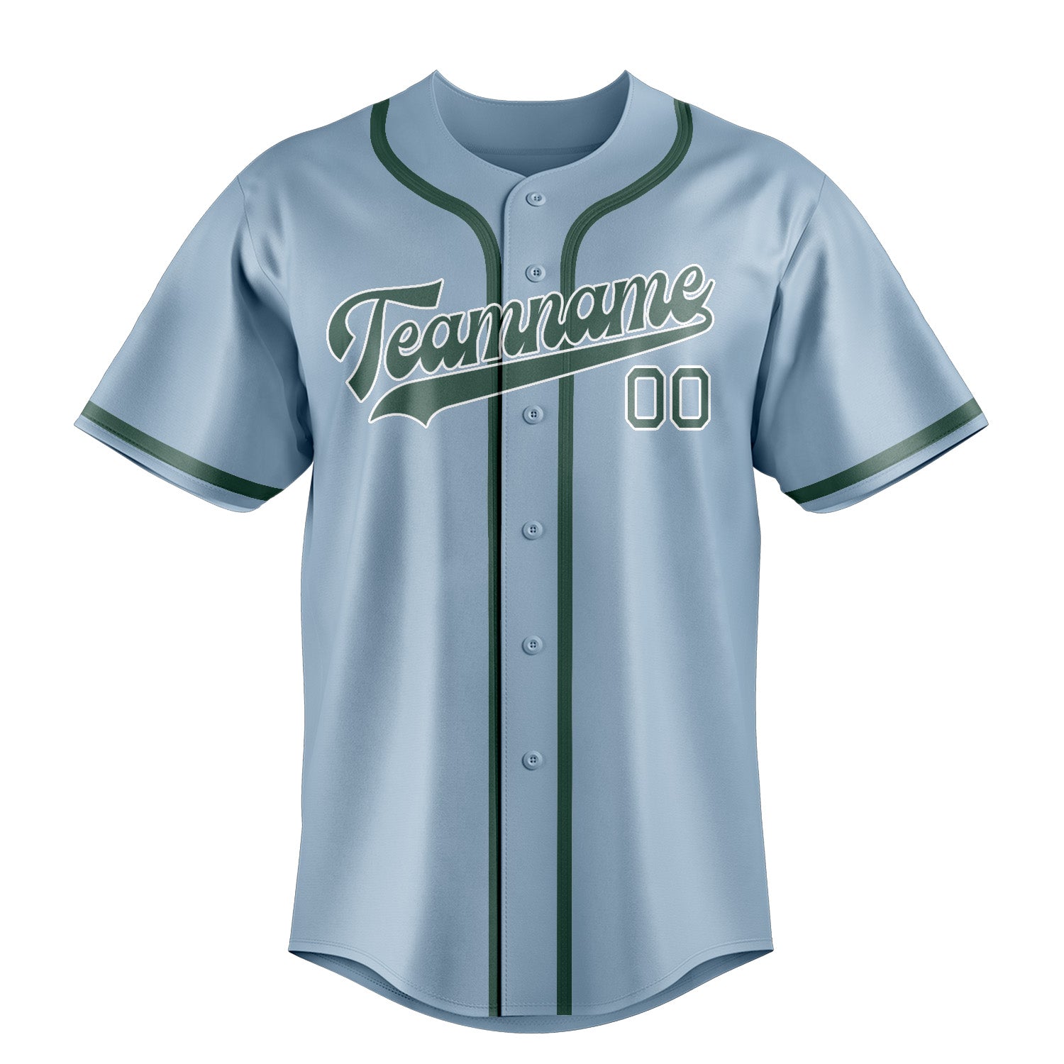 Custom Light Blue Blue Green Baseball Jersey