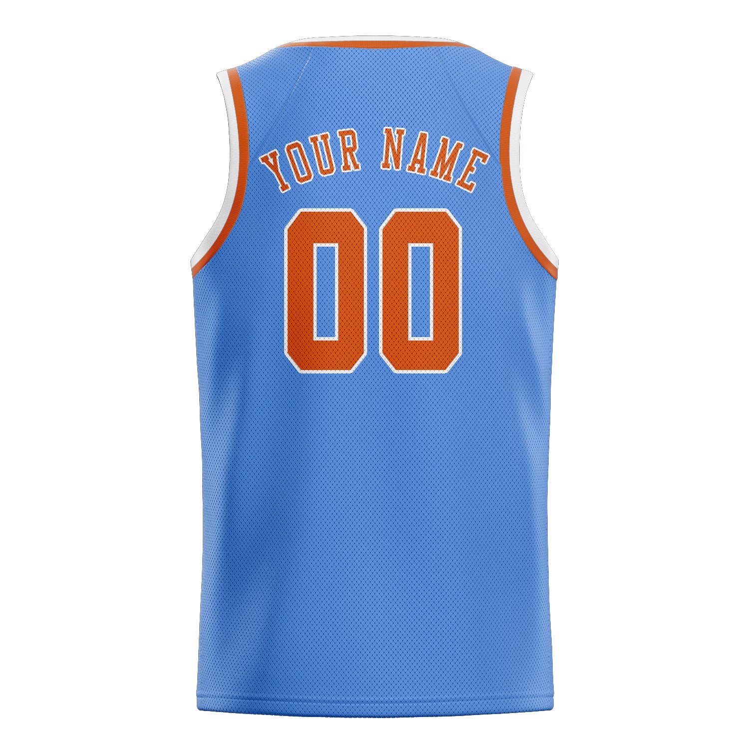Custom Light Blue Orange Basketball Jersey