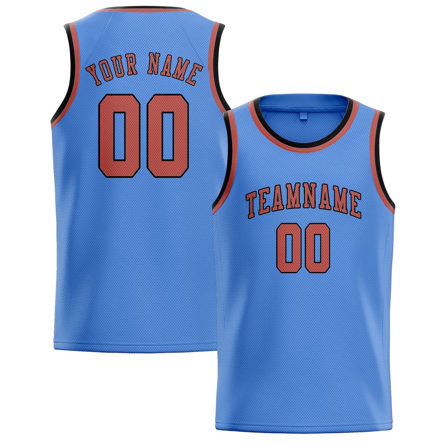 Custom Light Blue Copper Rose Basketball Jersey