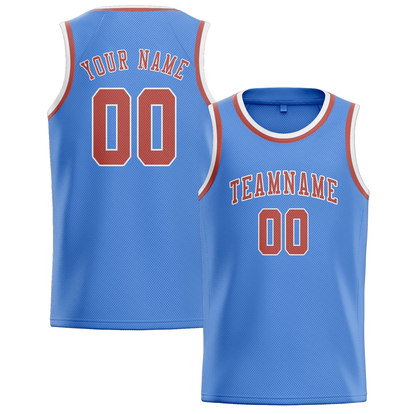 Custom Light Blue Copper Rose Basketball Jersey