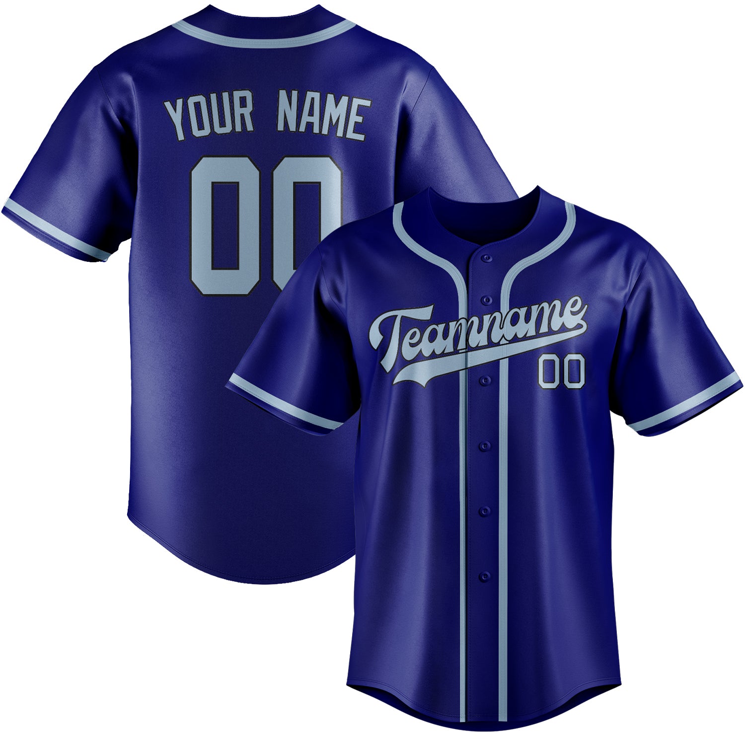 Custom Sky Blue Light Blue Baseball Jersey
