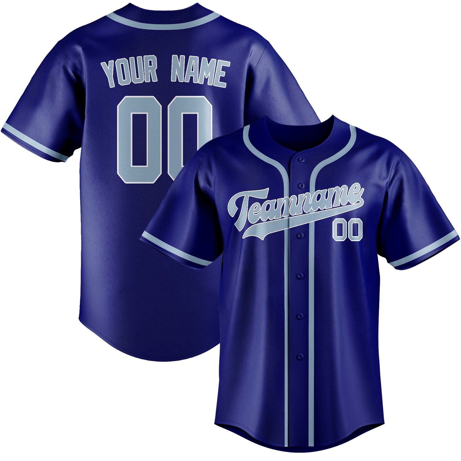 Custom Sky Blue Light Blue Baseball Jersey