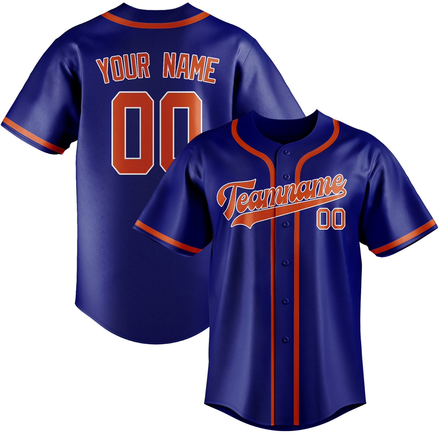Custom Sky Blue Orange Red Baseball Jersey