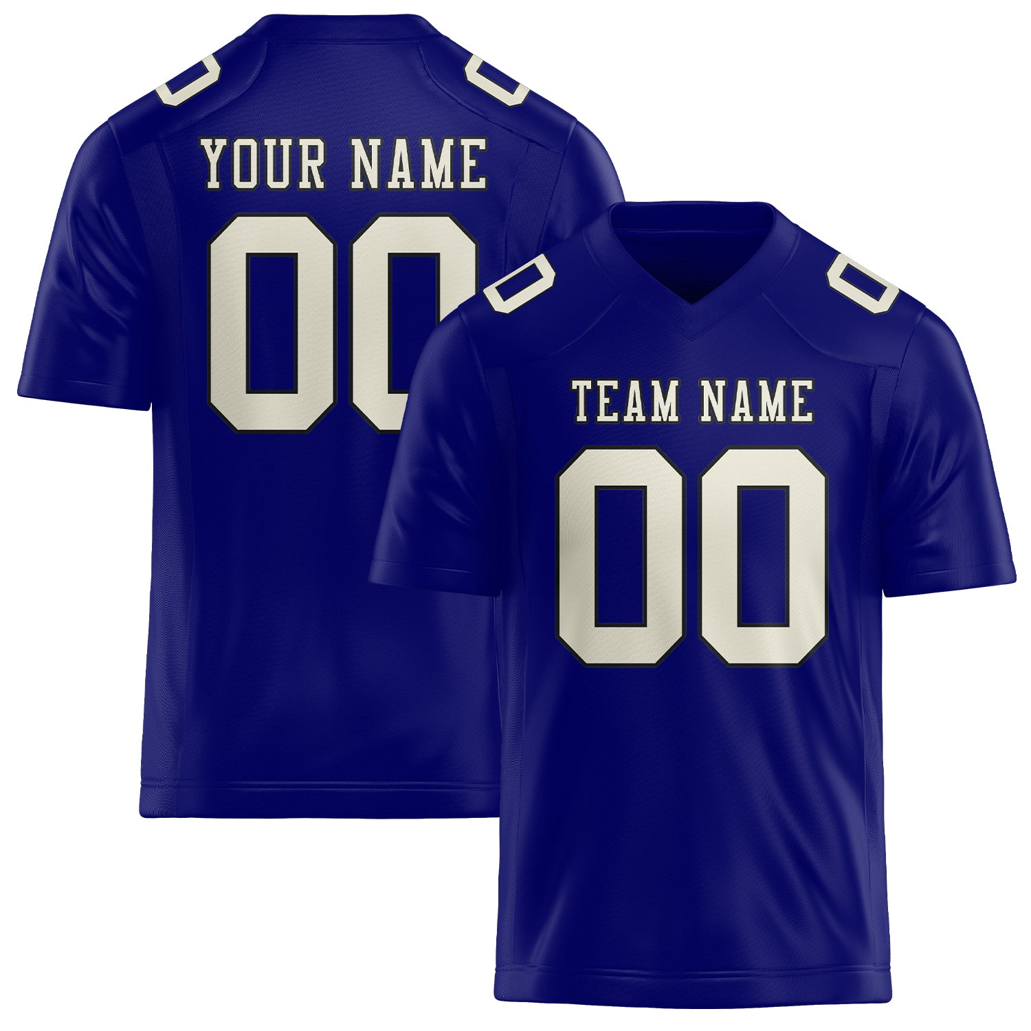 Custom Sky Blue Cream Football Jersey