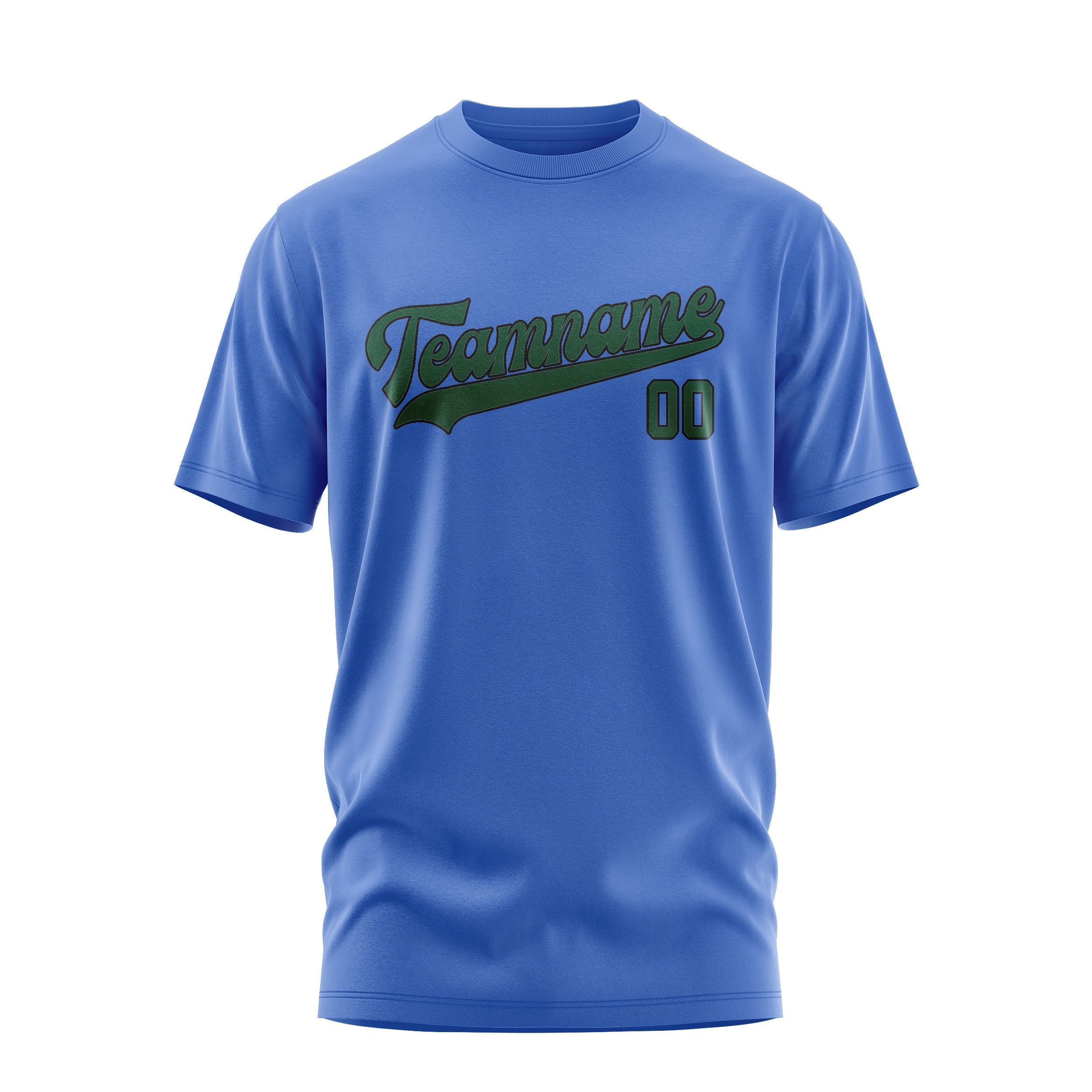 Custom Sky Blue Green T-Shirt