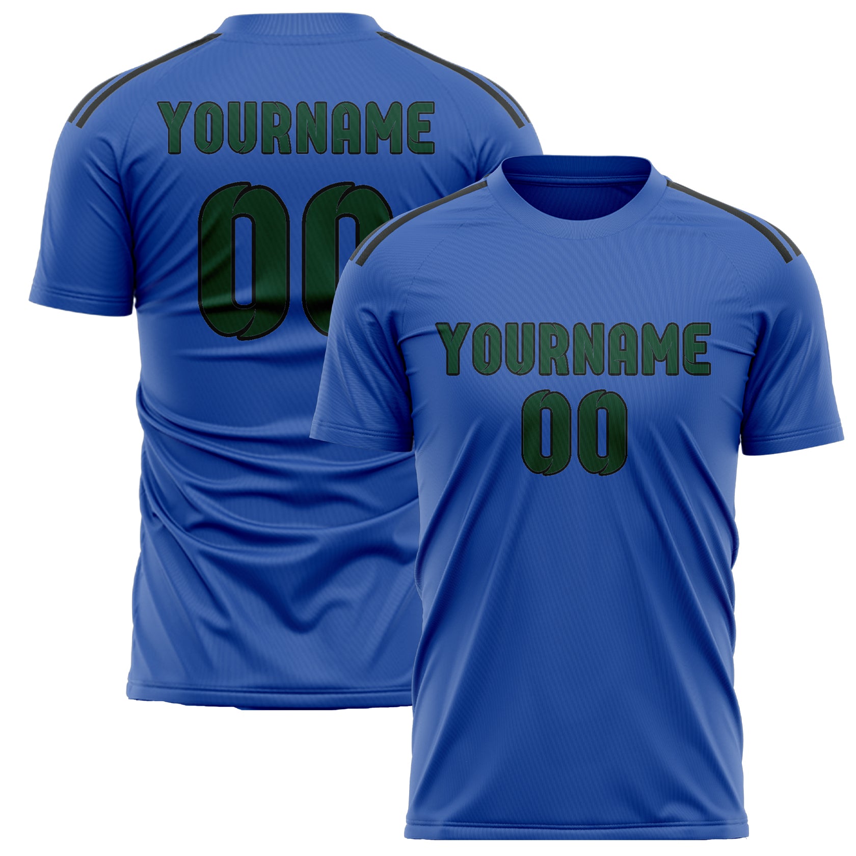 Custom Sky Blue Green Soccer Jersey