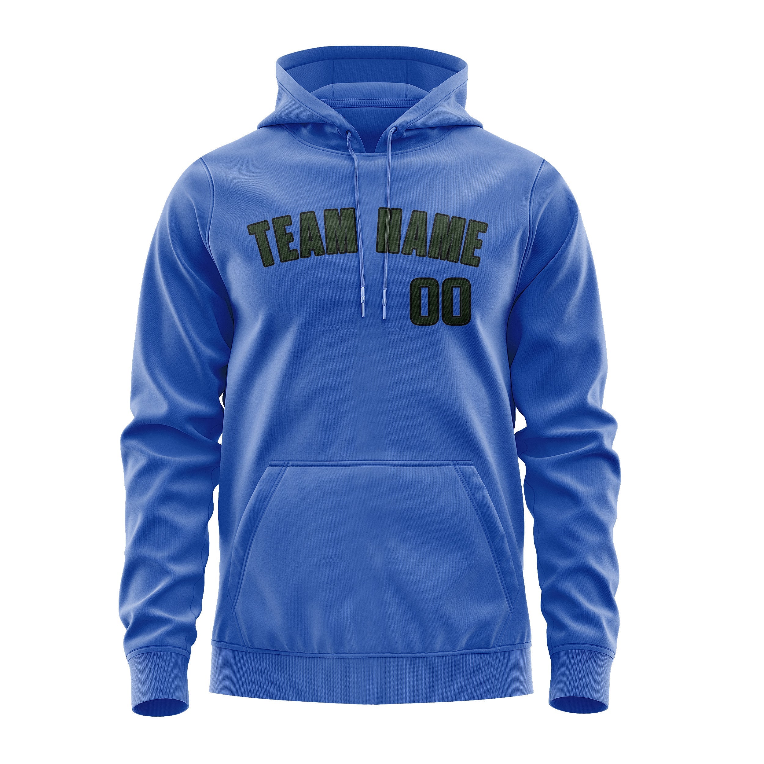 Custom Sky Blue Dark Green Hoodie