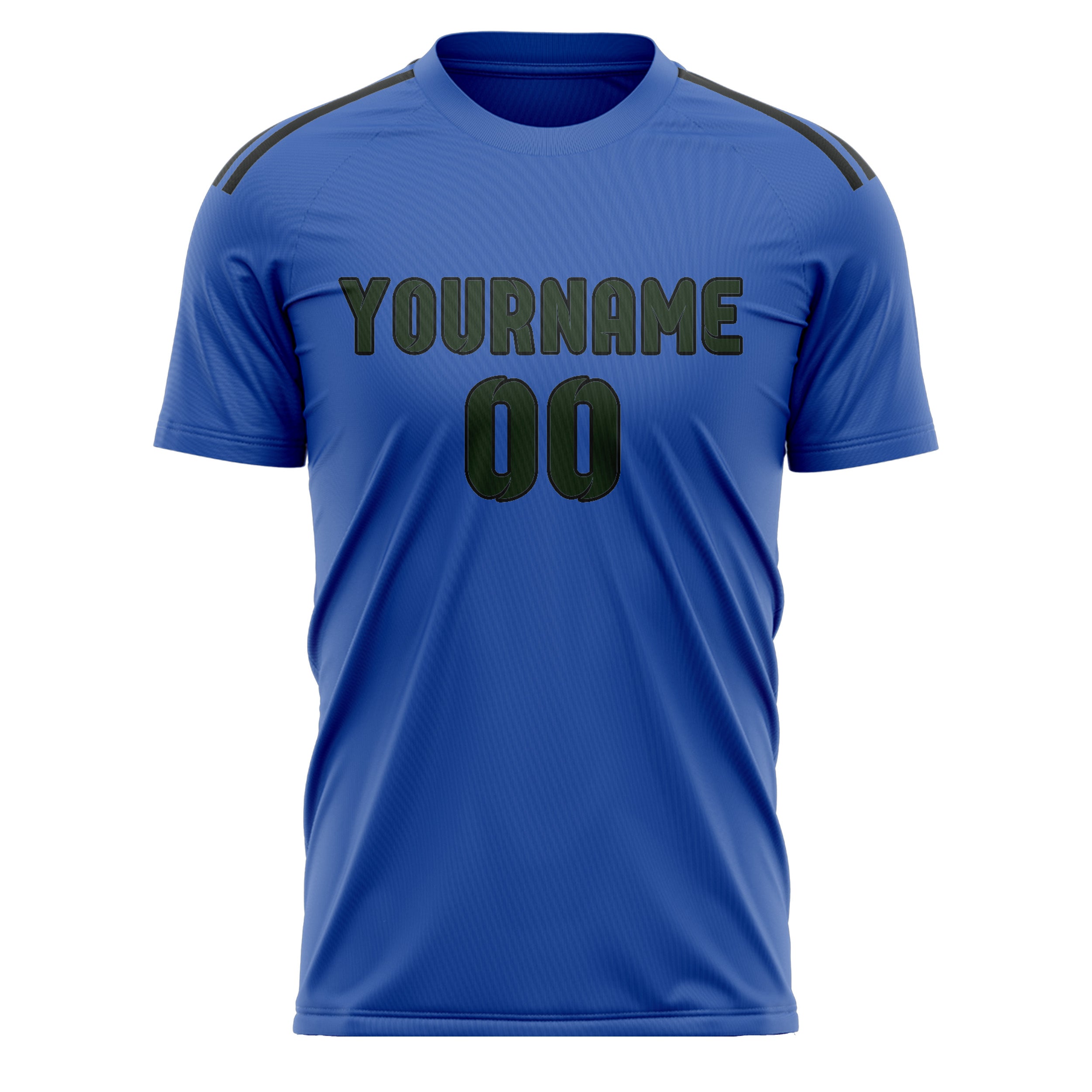 Custom Sky Blue Dark Green Soccer Jersey