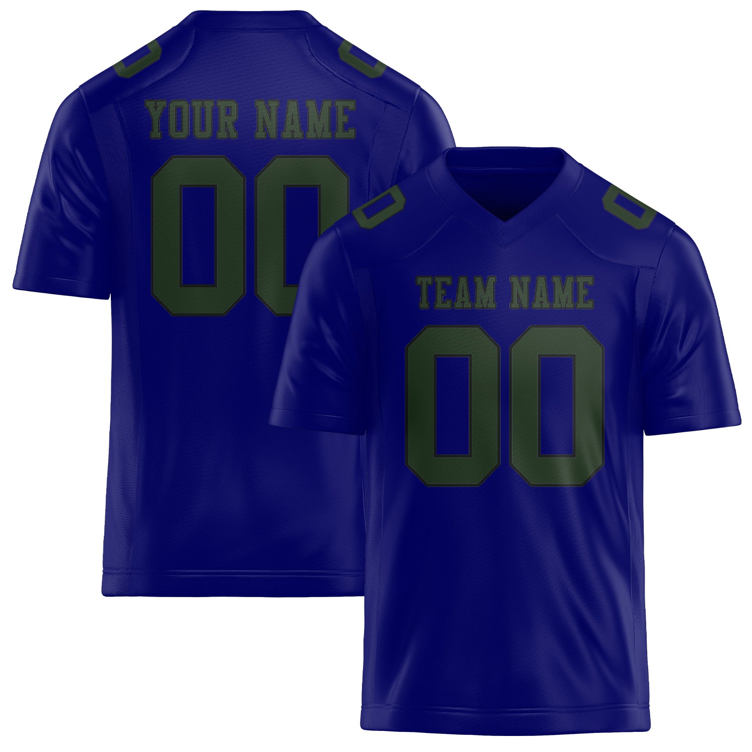 Custom Sky Blue Dark Green Football Jersey