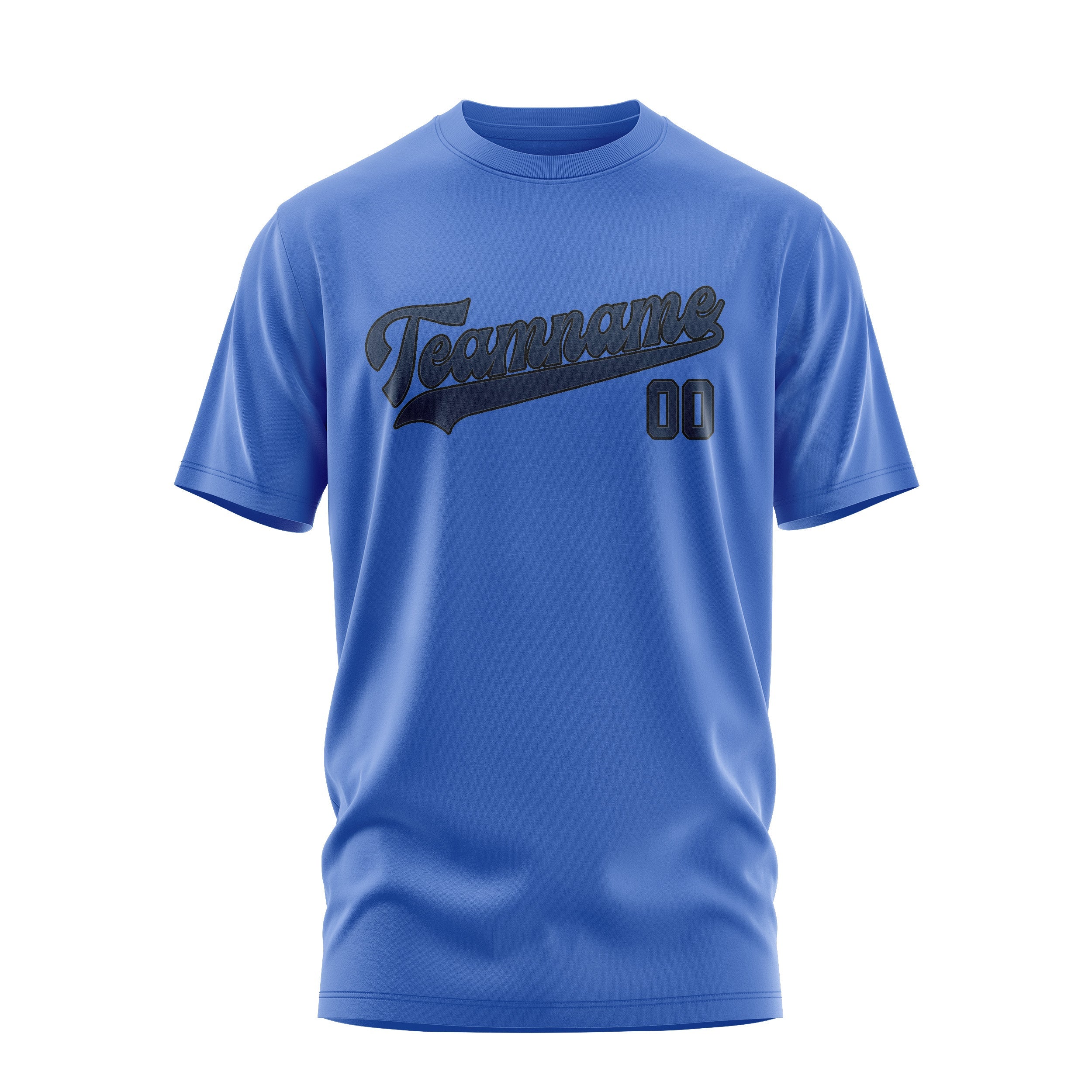 Custom Sky Blue Blue T-Shirt