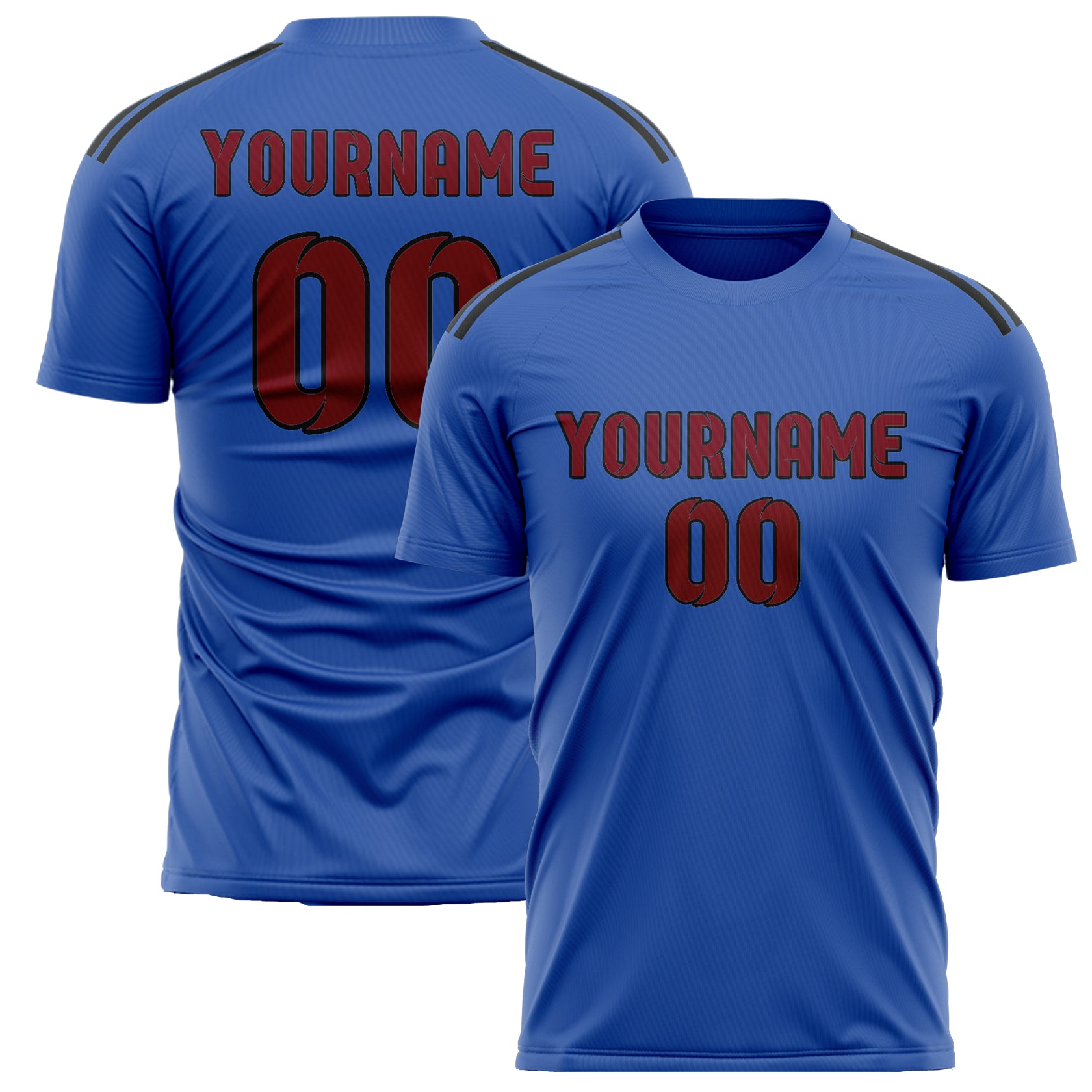 Custom Sky Blue Crimson Red Soccer Jersey