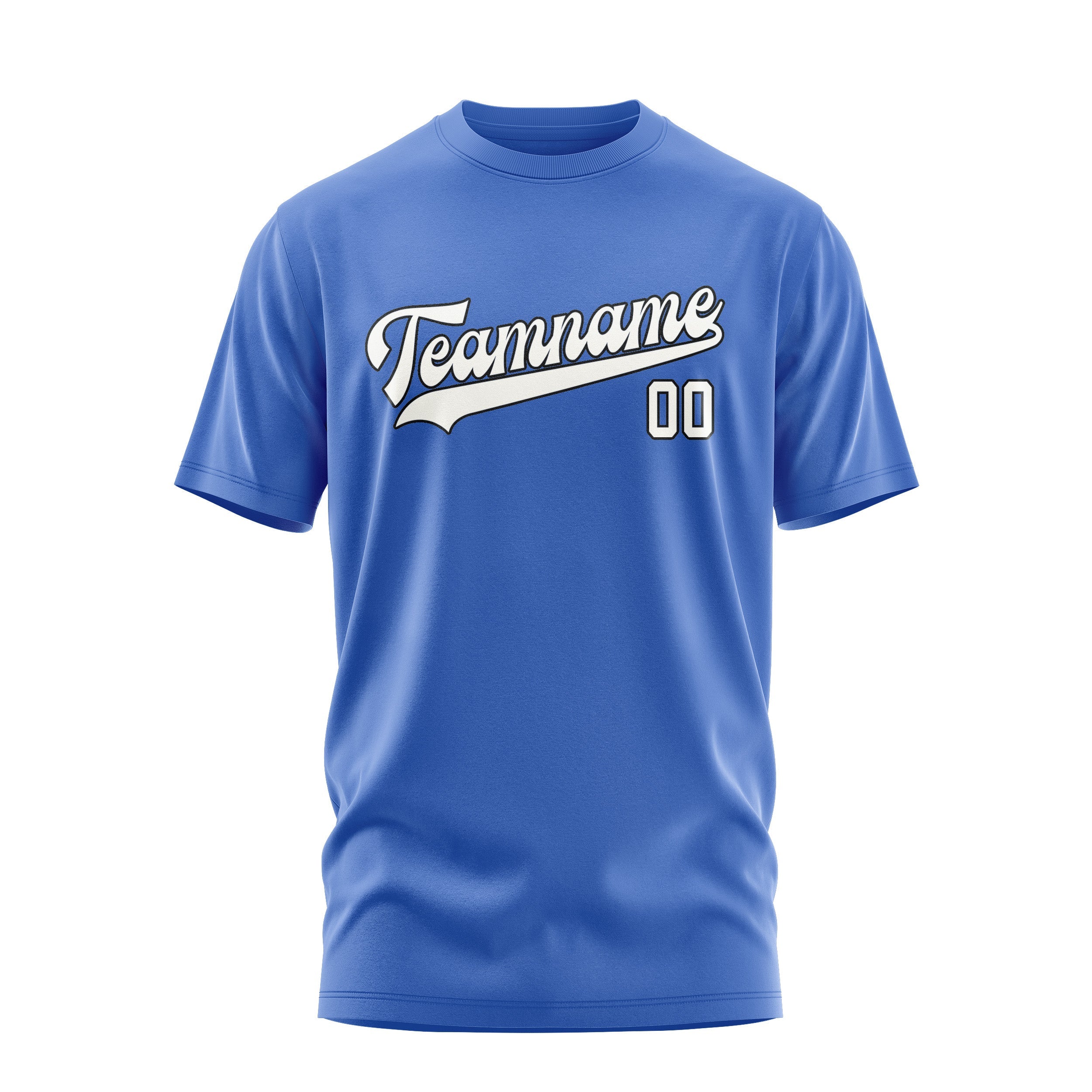 Custom Sky Blue White T-Shirt