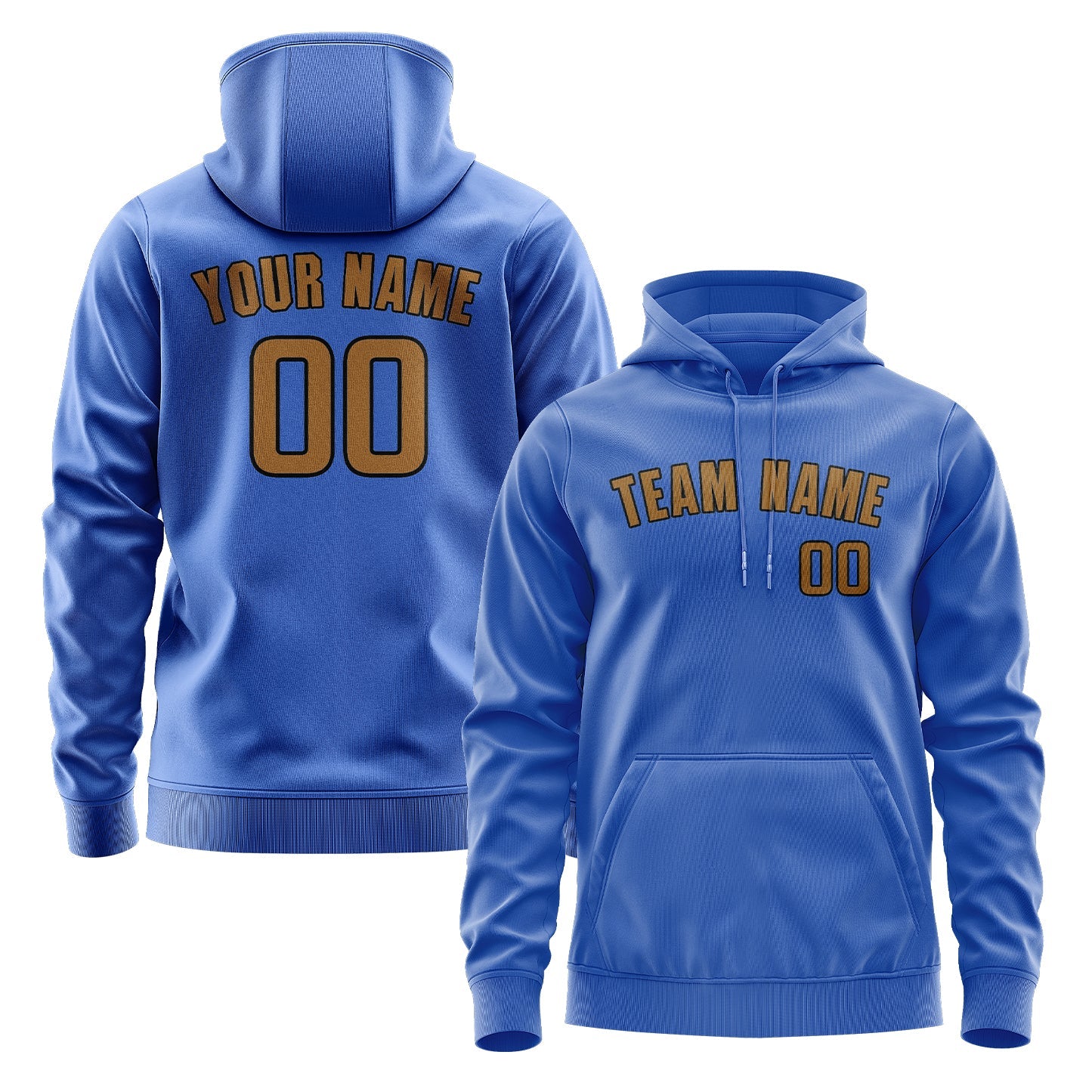 Custom Sky Blue Khaki Hoodie