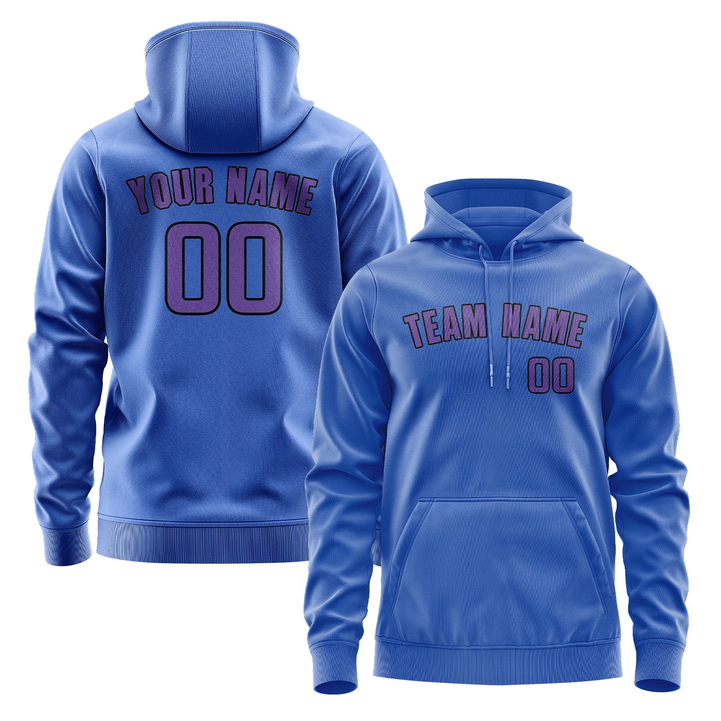 Custom Sky Blue Light Purple Hoodie