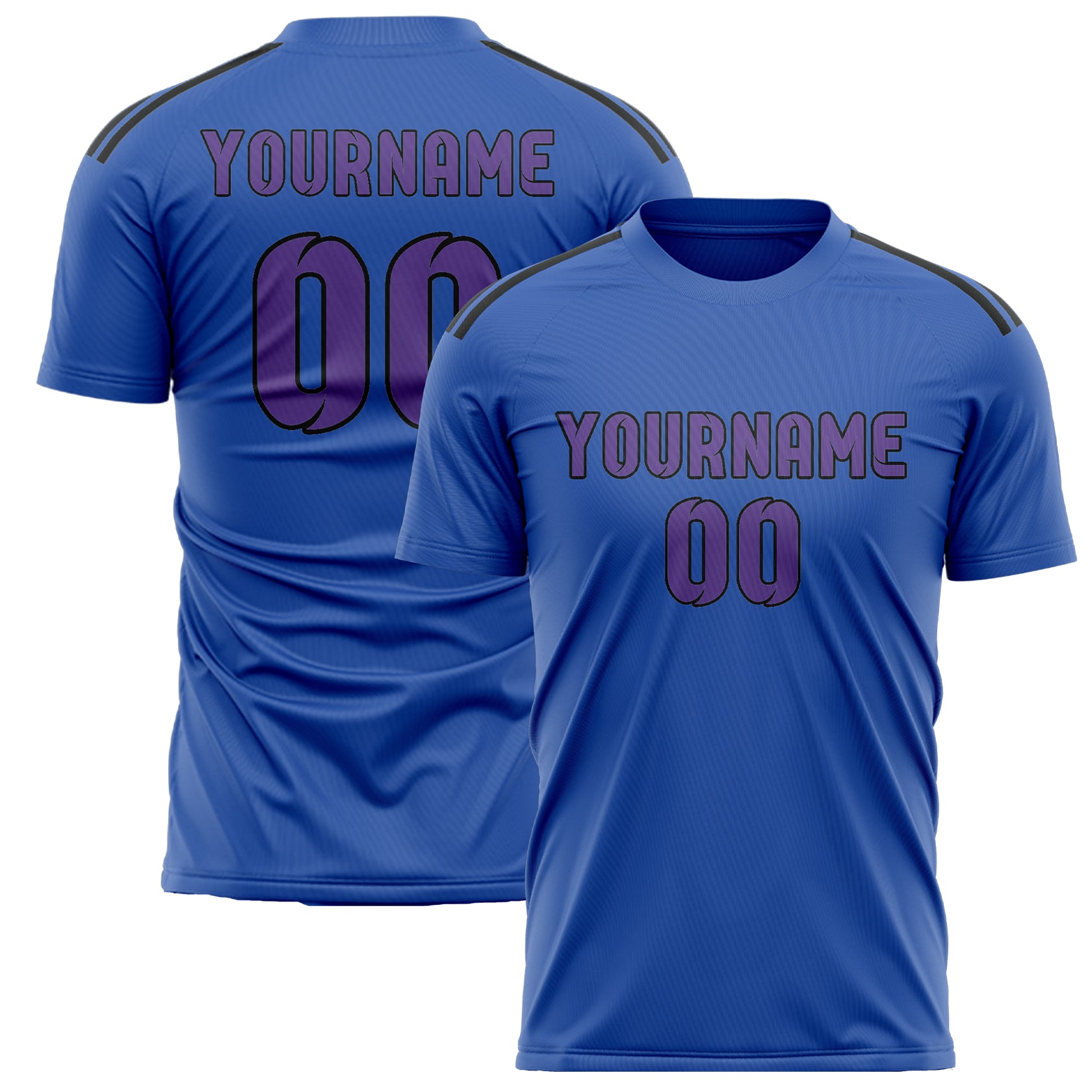 Custom Sky Blue Light Purple Soccer Jersey
