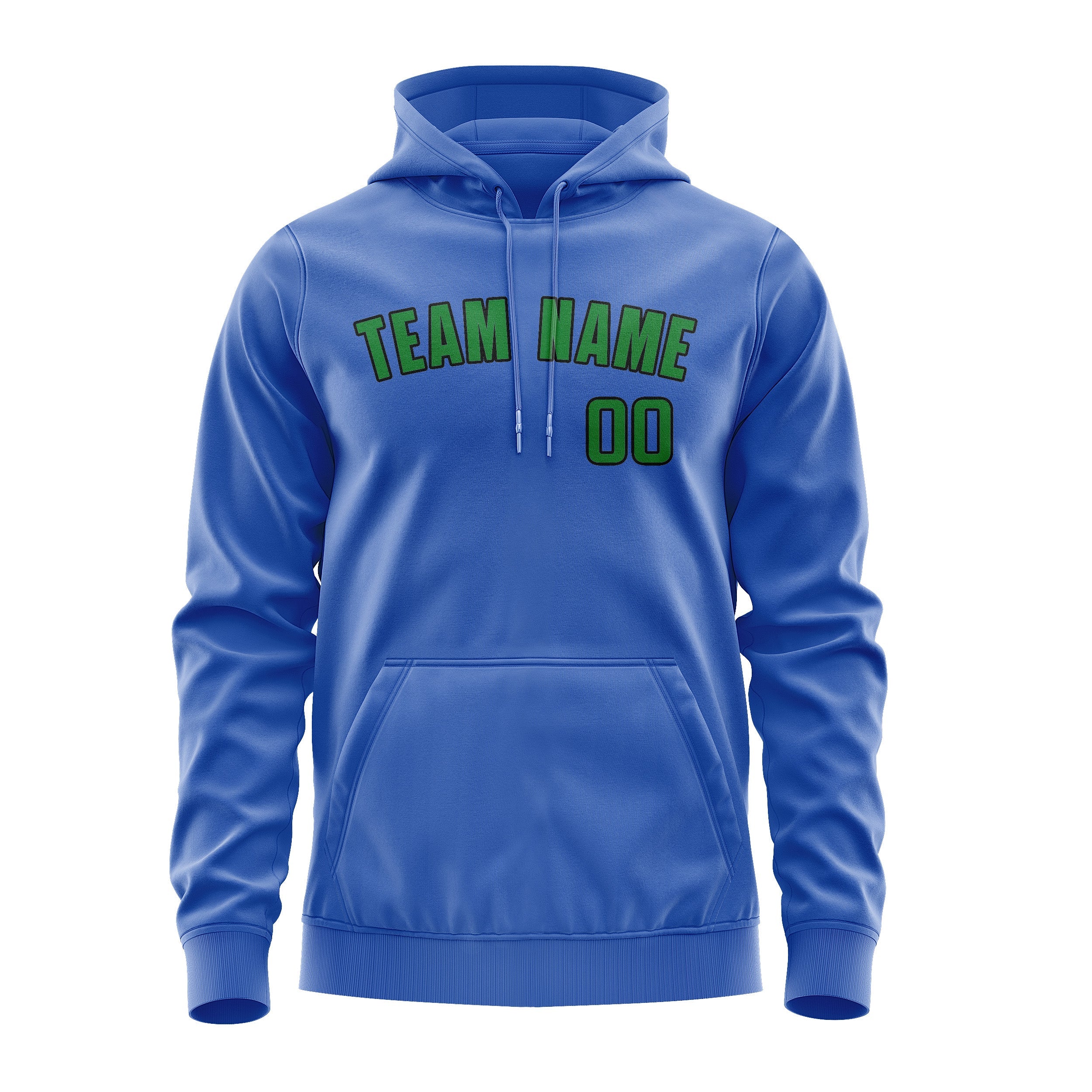 Custom Sky Blue Emerald Green Hoodie
