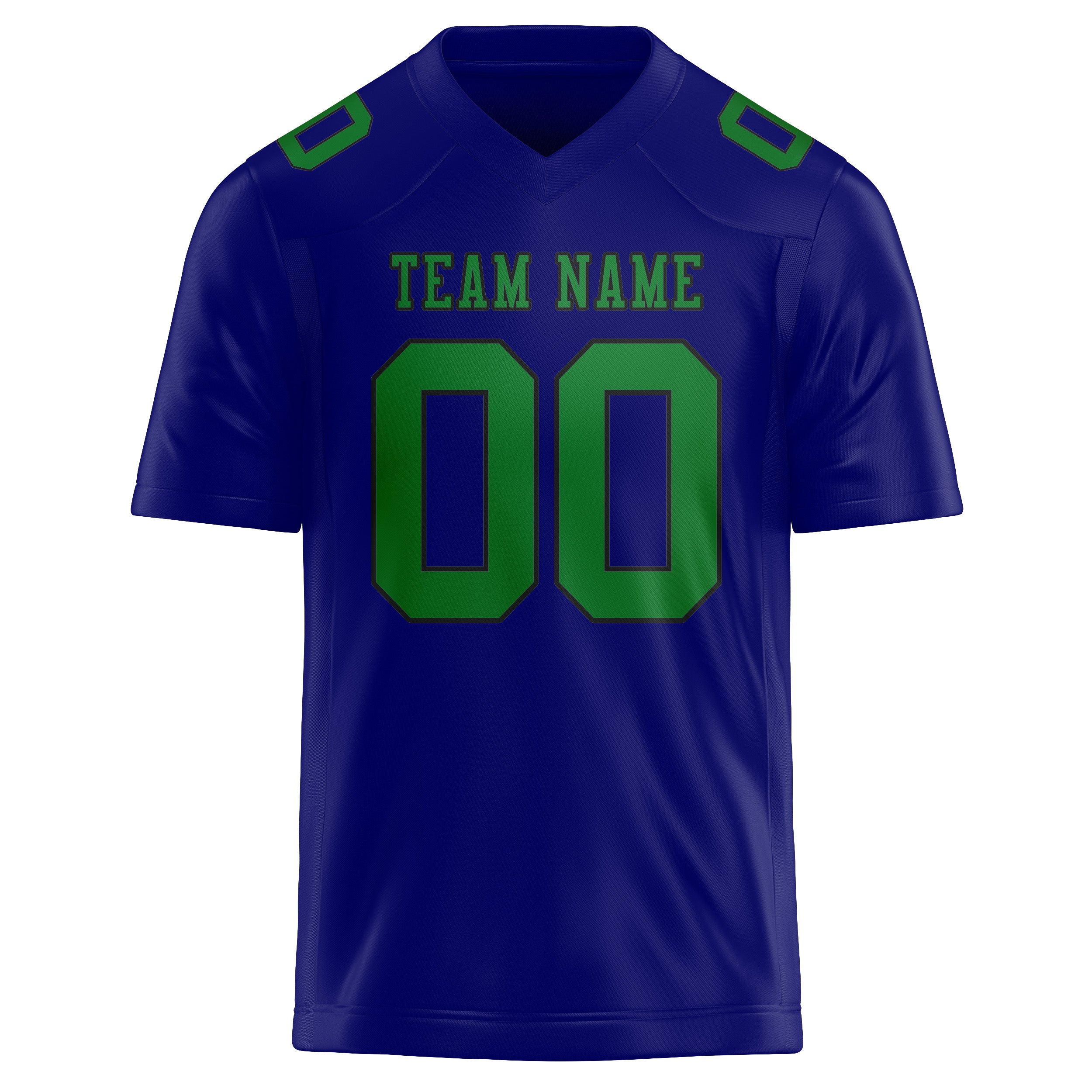 Custom Sky Blue Emerald Green Football Jersey