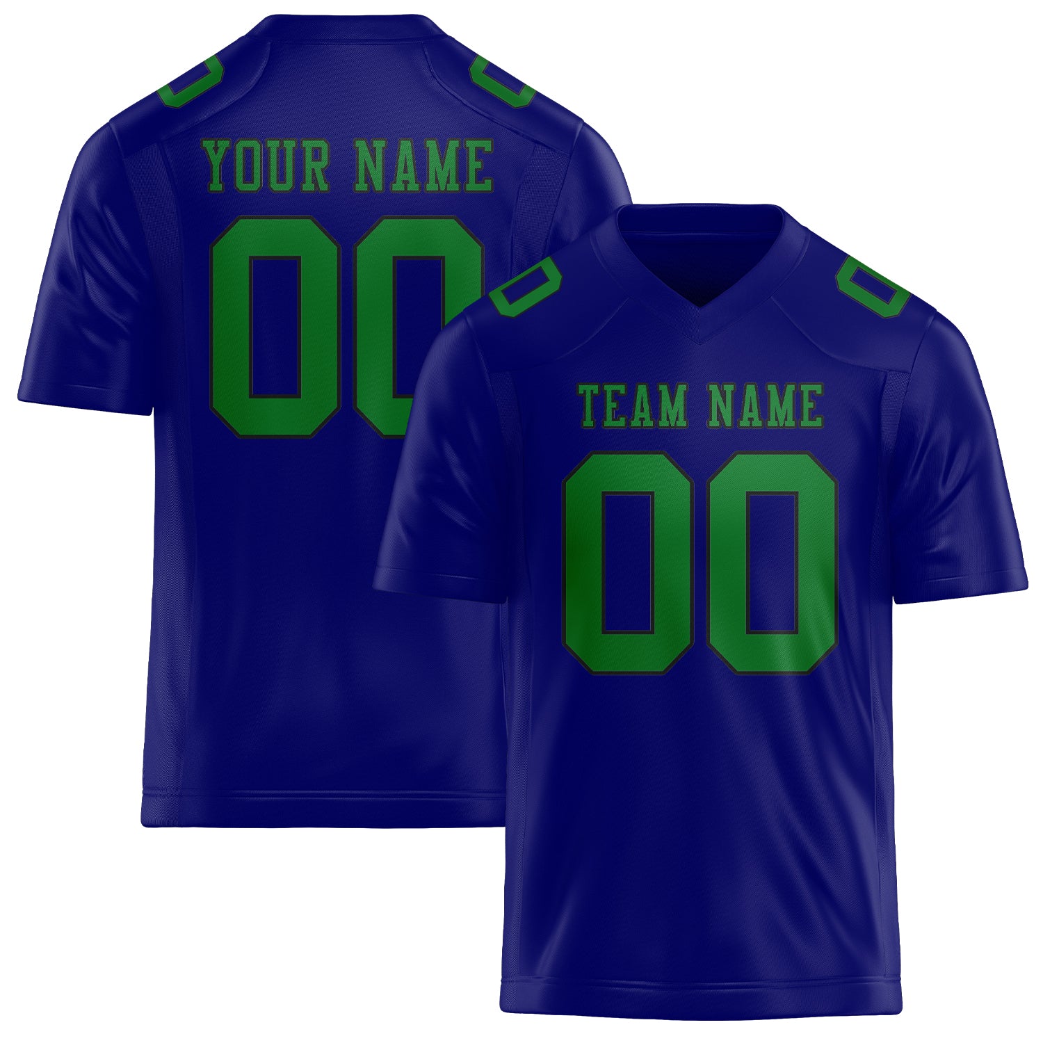 Custom Sky Blue Emerald Green Football Jersey