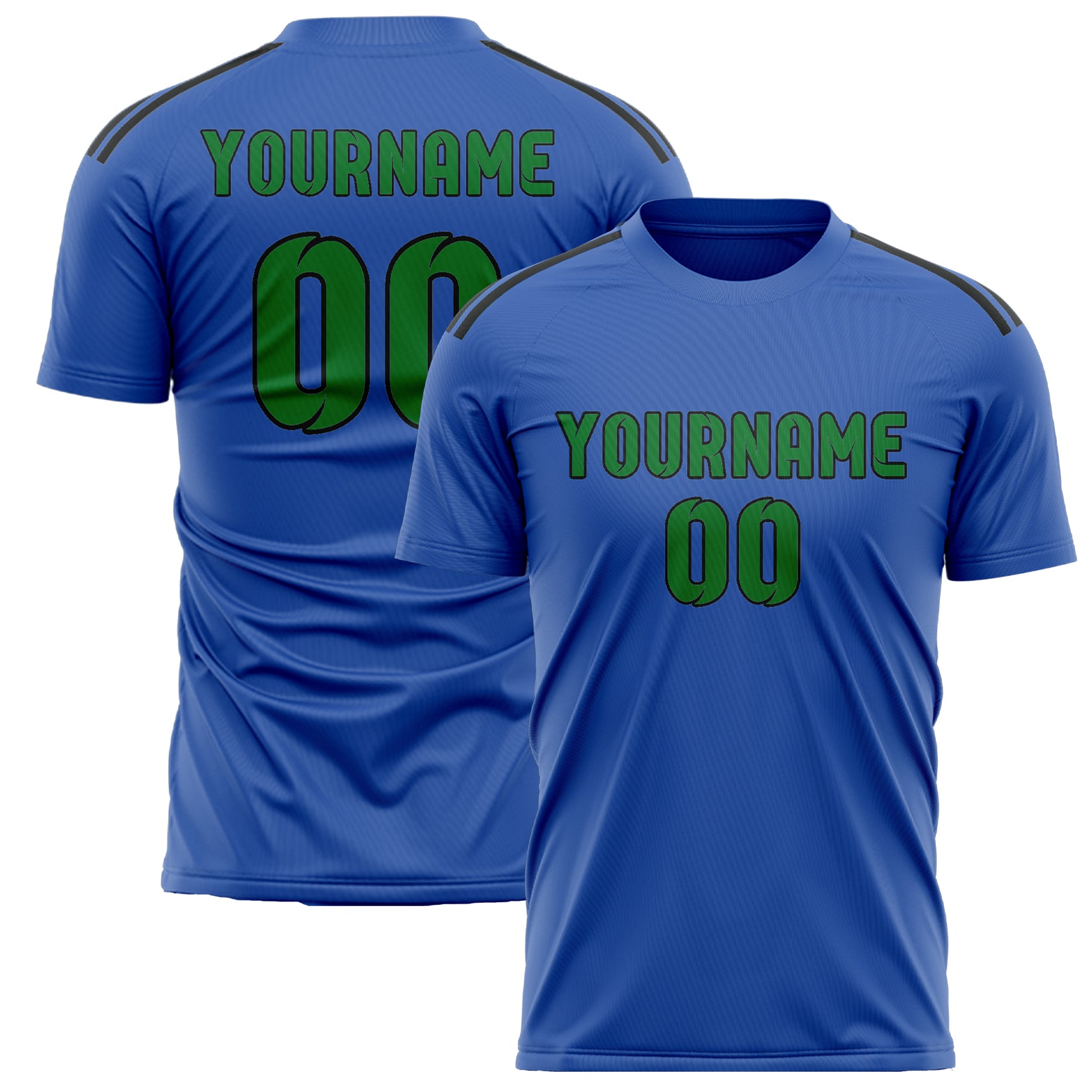 Custom Sky Blue Emerald Green Soccer Jersey