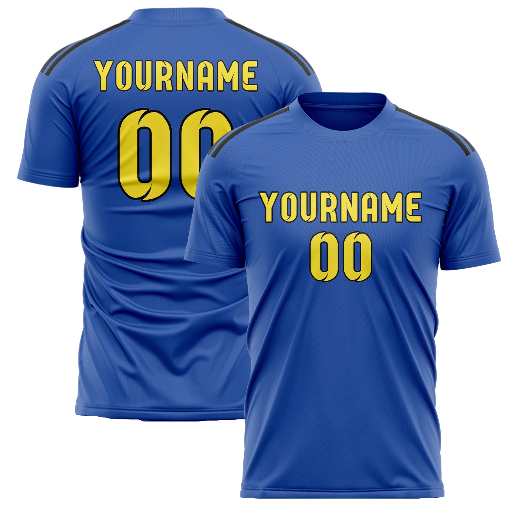 Custom Sky Blue Light Yellow Soccer Jersey