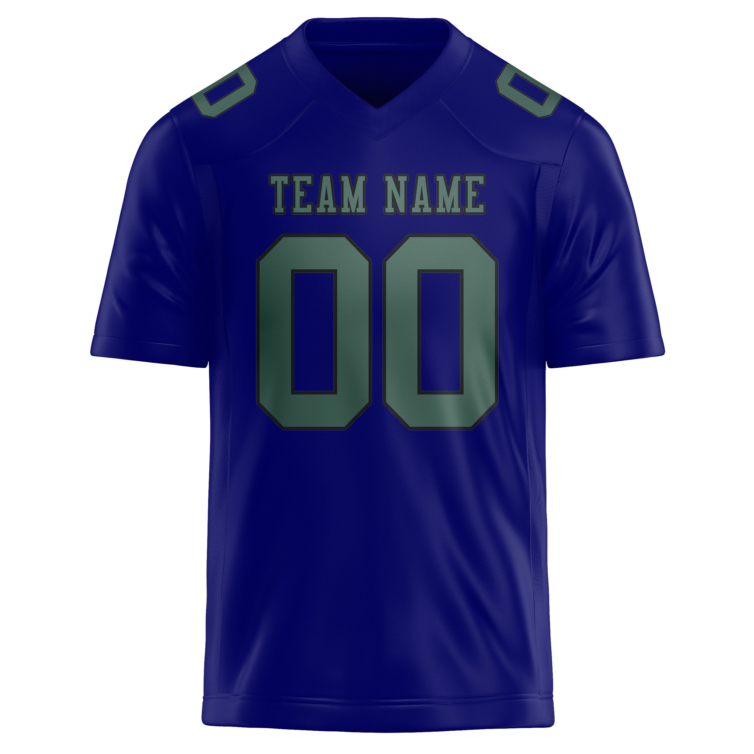 Custom Sky Blue Blue Green Football Jersey