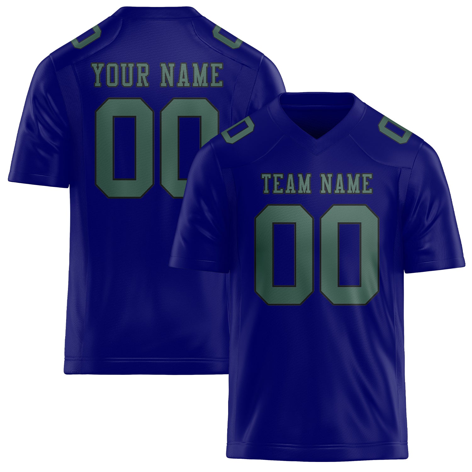 Custom Sky Blue Blue Green Football Jersey